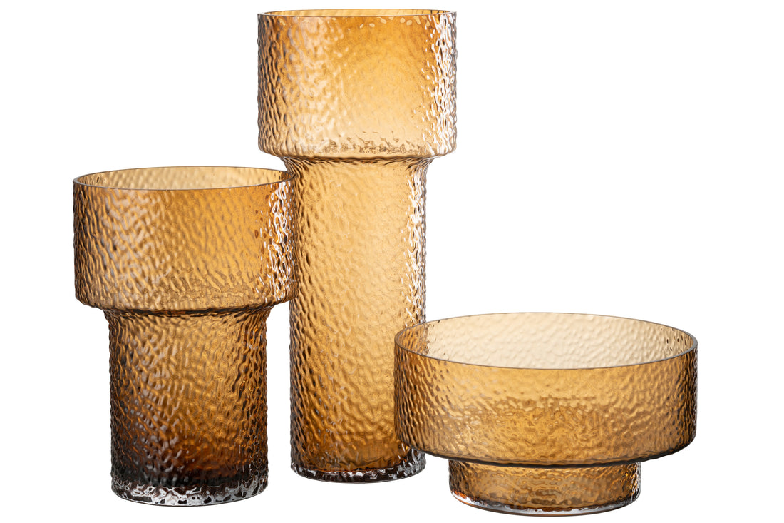 J-Line Vaas Laag Betty Glas Bruin