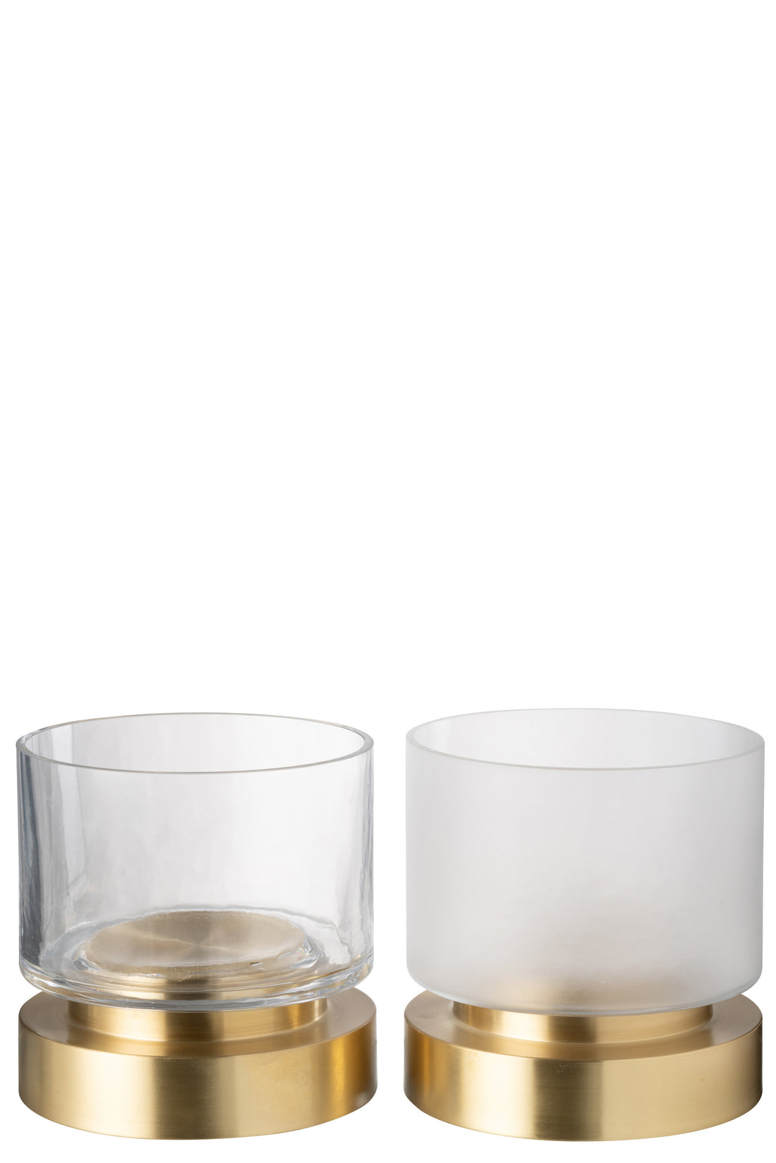 Kaarsenhouder/Vaas Pia Glas/Koper Transparant/Goud Klein Assortiment Van 2
