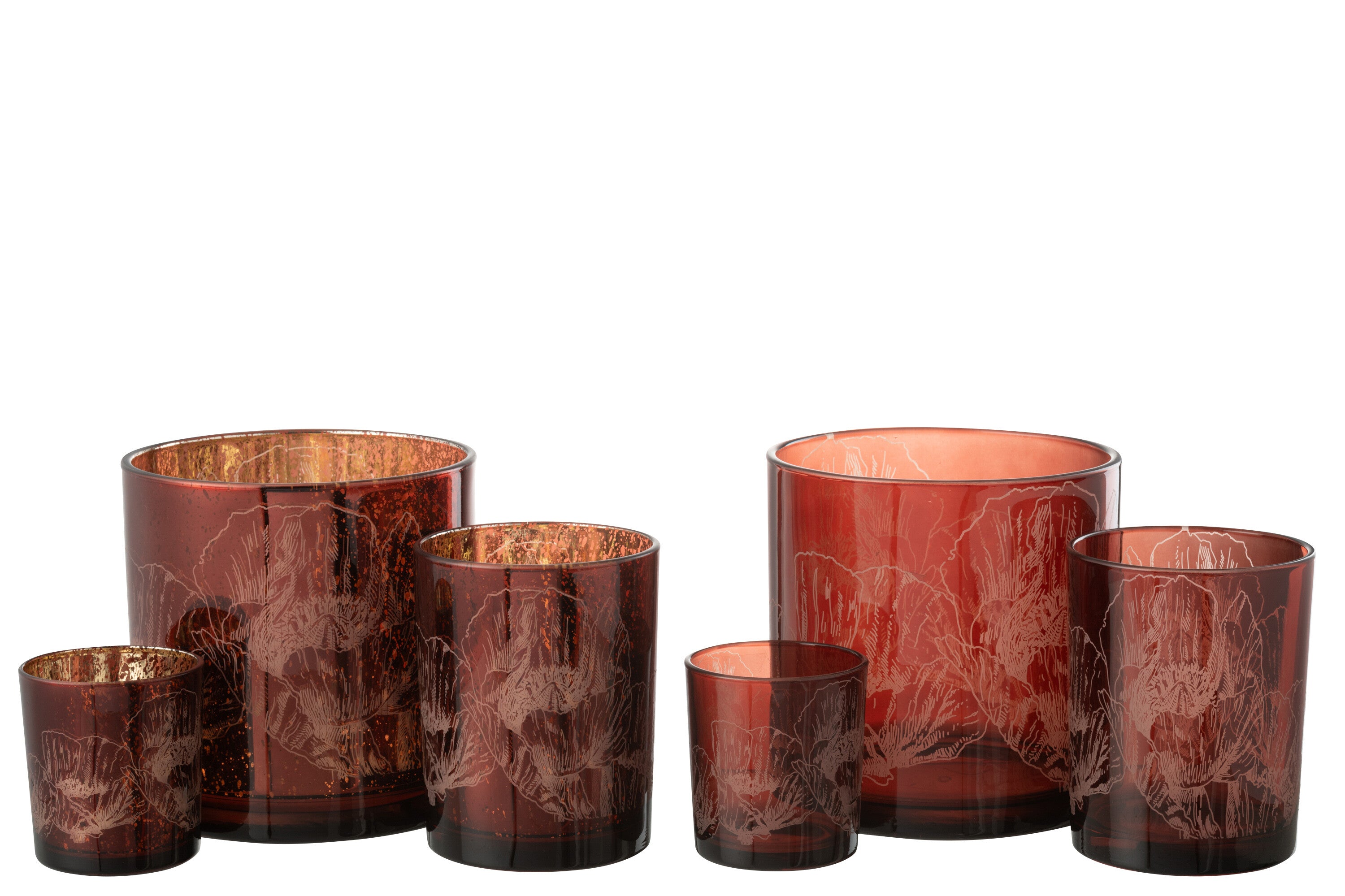 Hurricane Bloemen Glas Bordeaux/Antiek Bordeaux Groot Assortiment Van 2