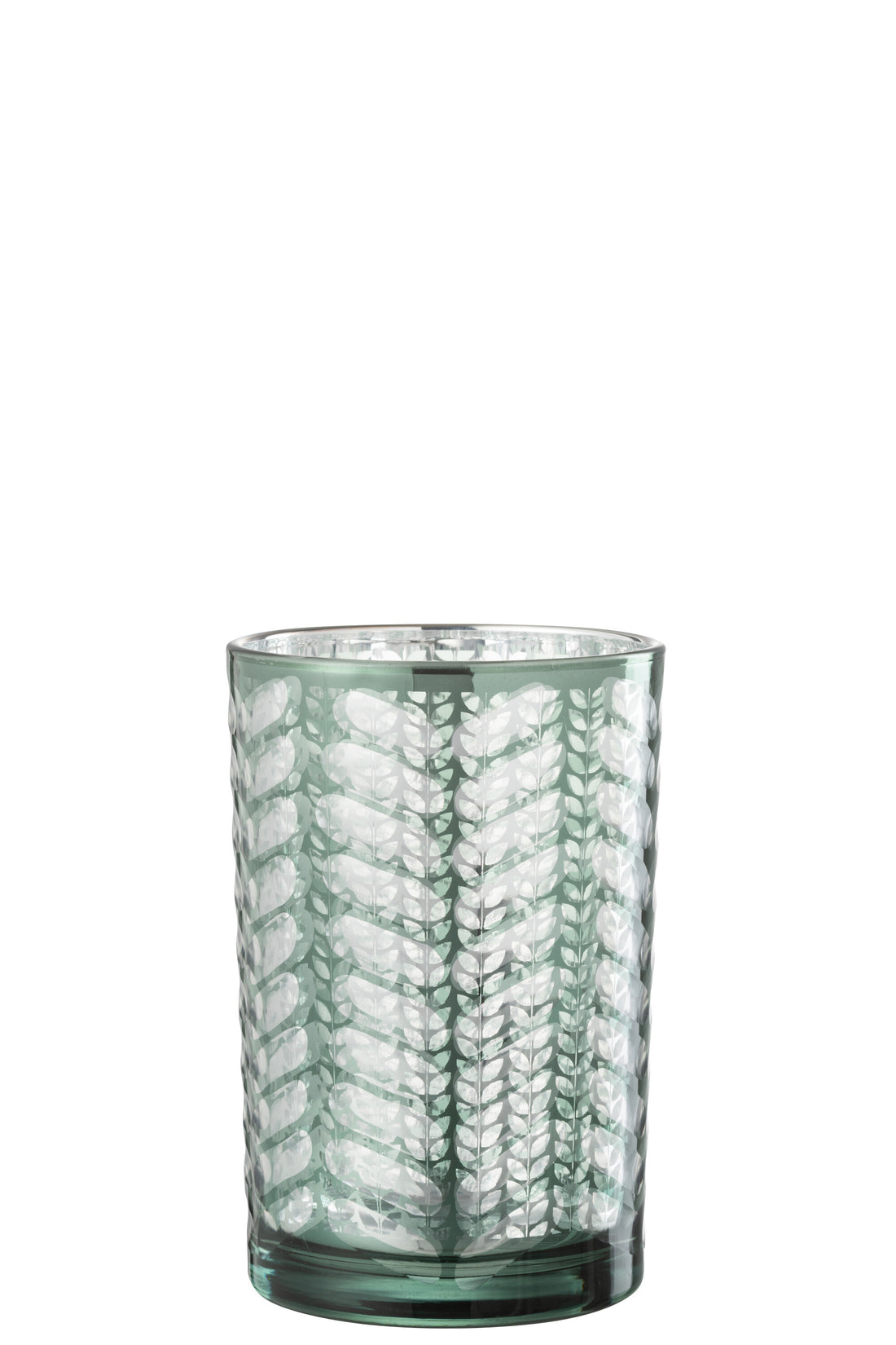 Orkaan Herringbone Glas Groen/Zilver Groot