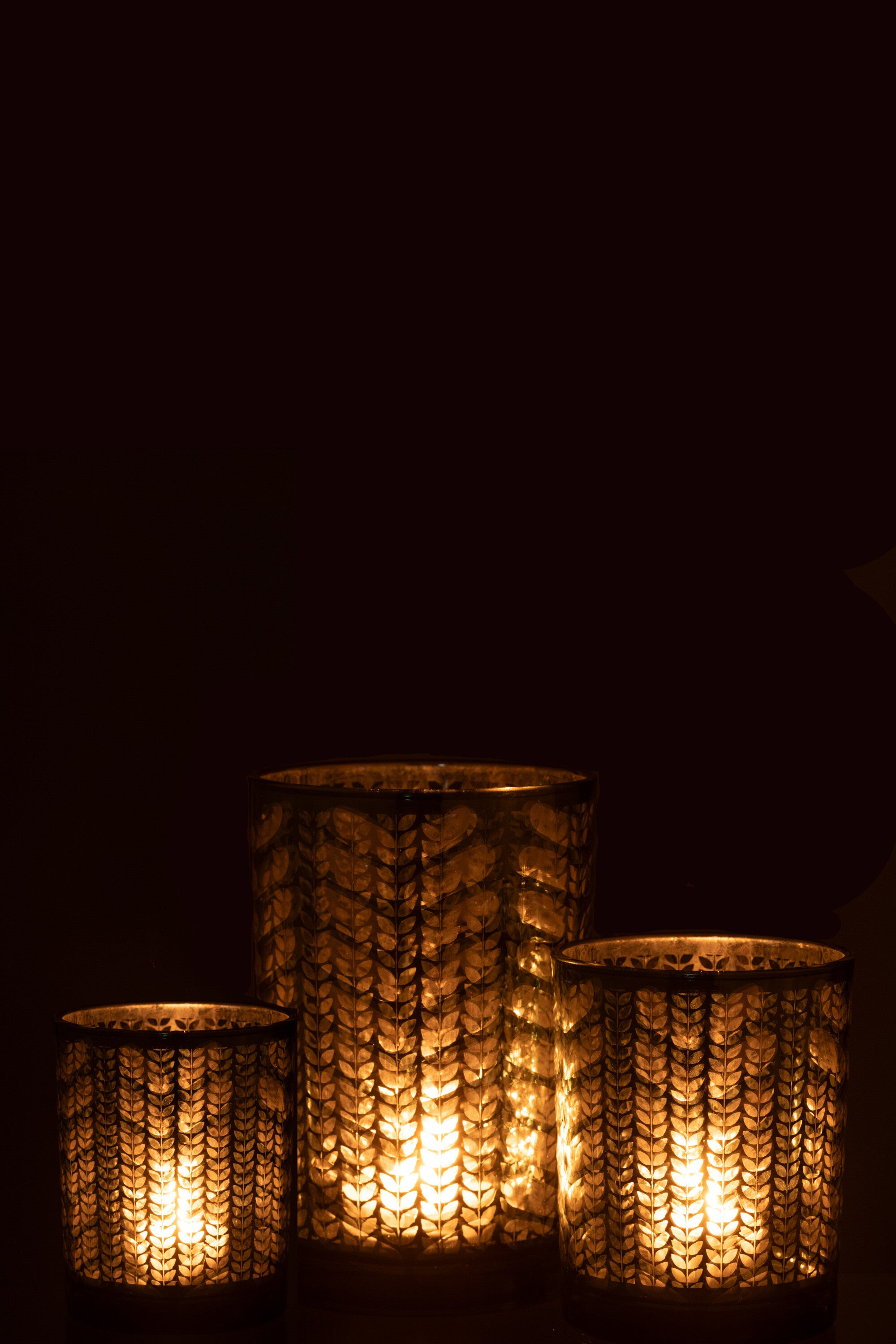 Orkaan Herringbone Glas Groen/Zilver Groot