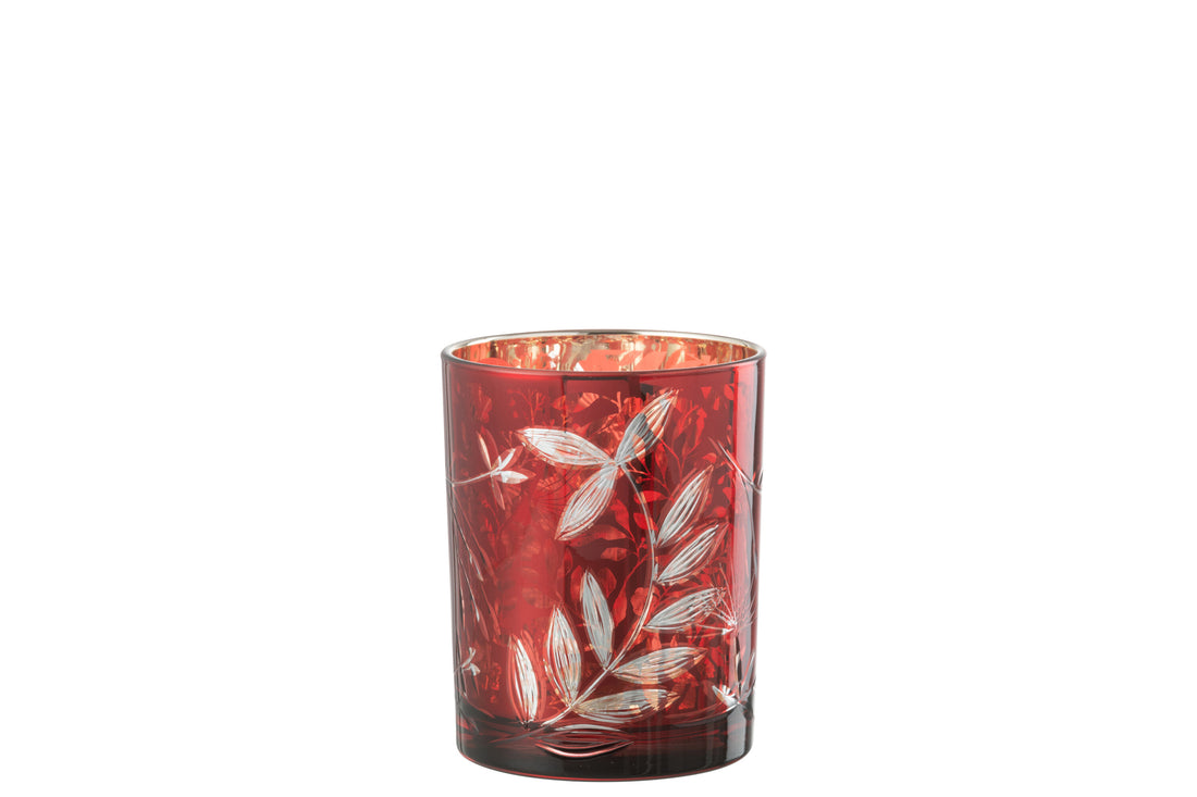 Orkaan Laat Glas Rood/Antiek Goud Medium