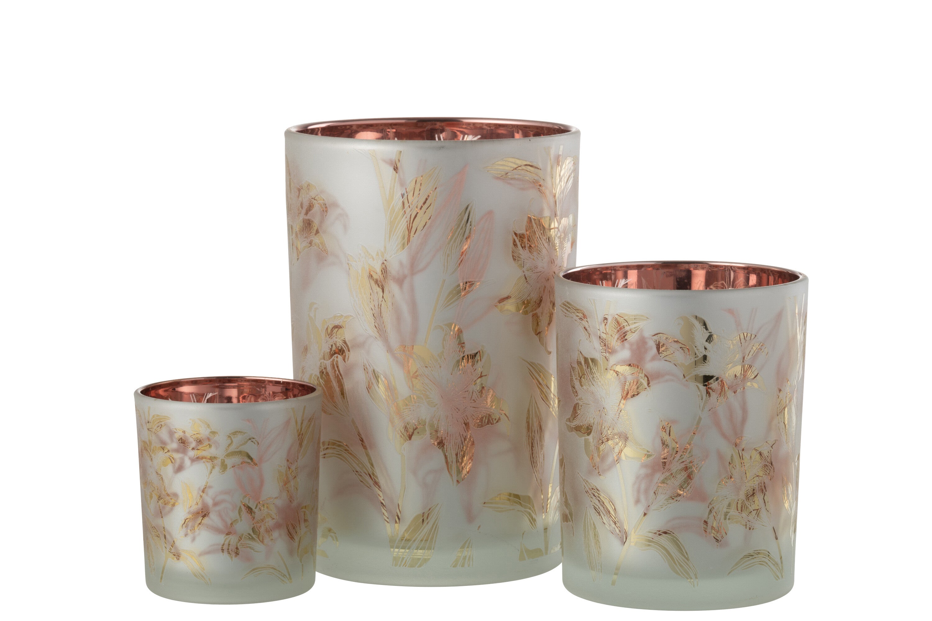 Orkaanbloemen Glasmat Wit/Rood/Goud Groot