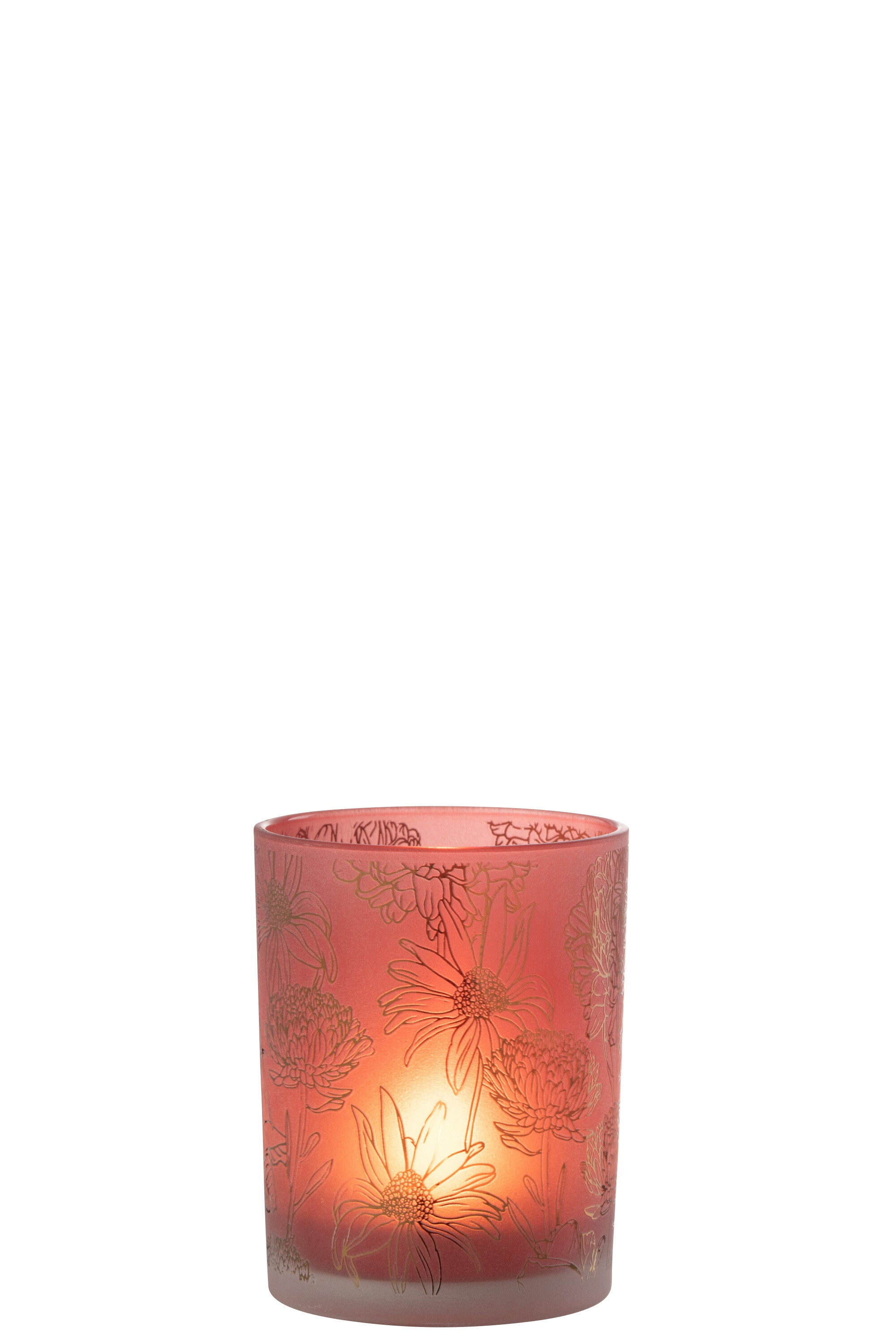 Orkaanbloemen Glasmat Rood/Goud Medium