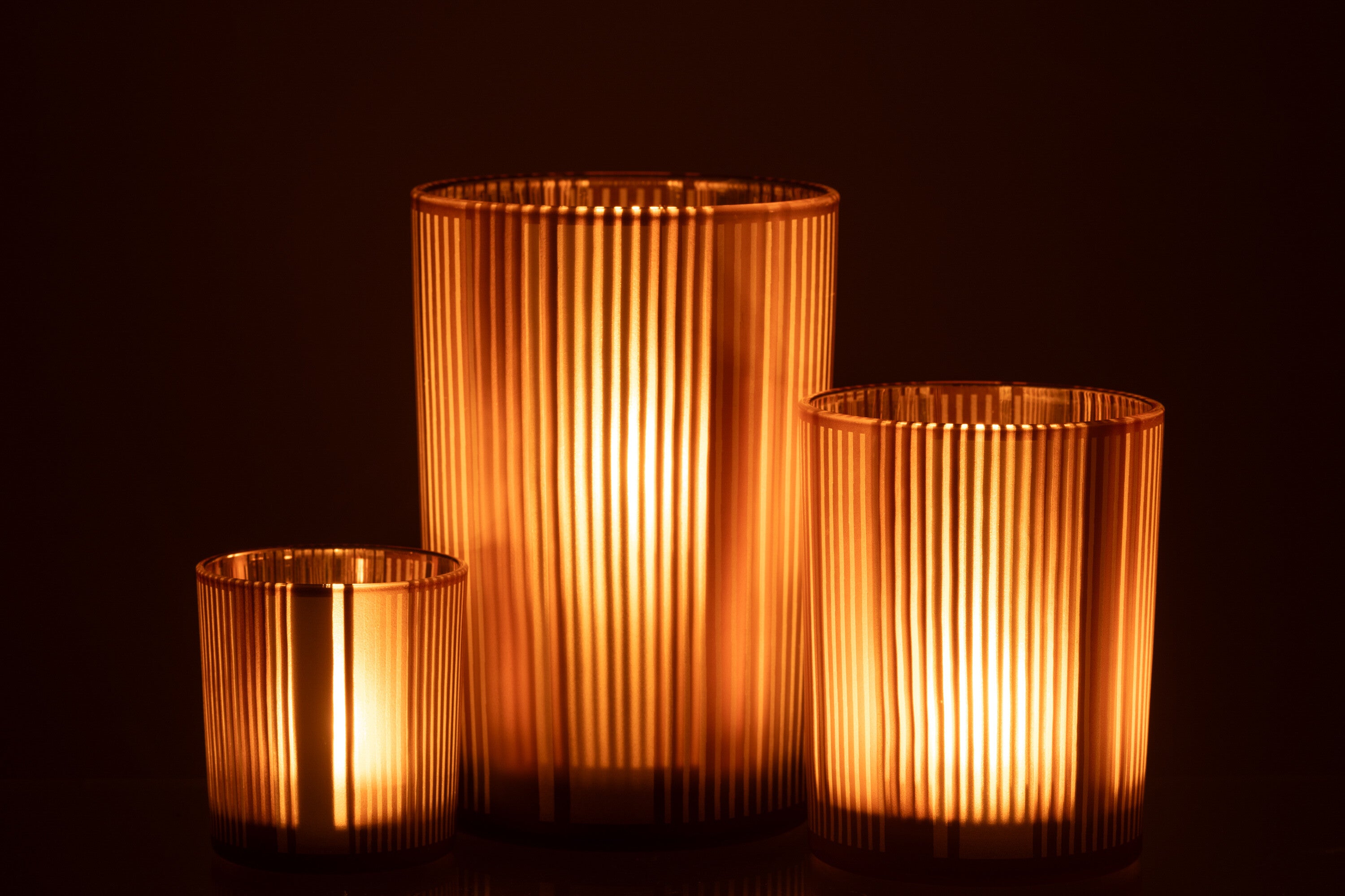 Orkaanstrepen Glasmat Bruin/Wit Groot