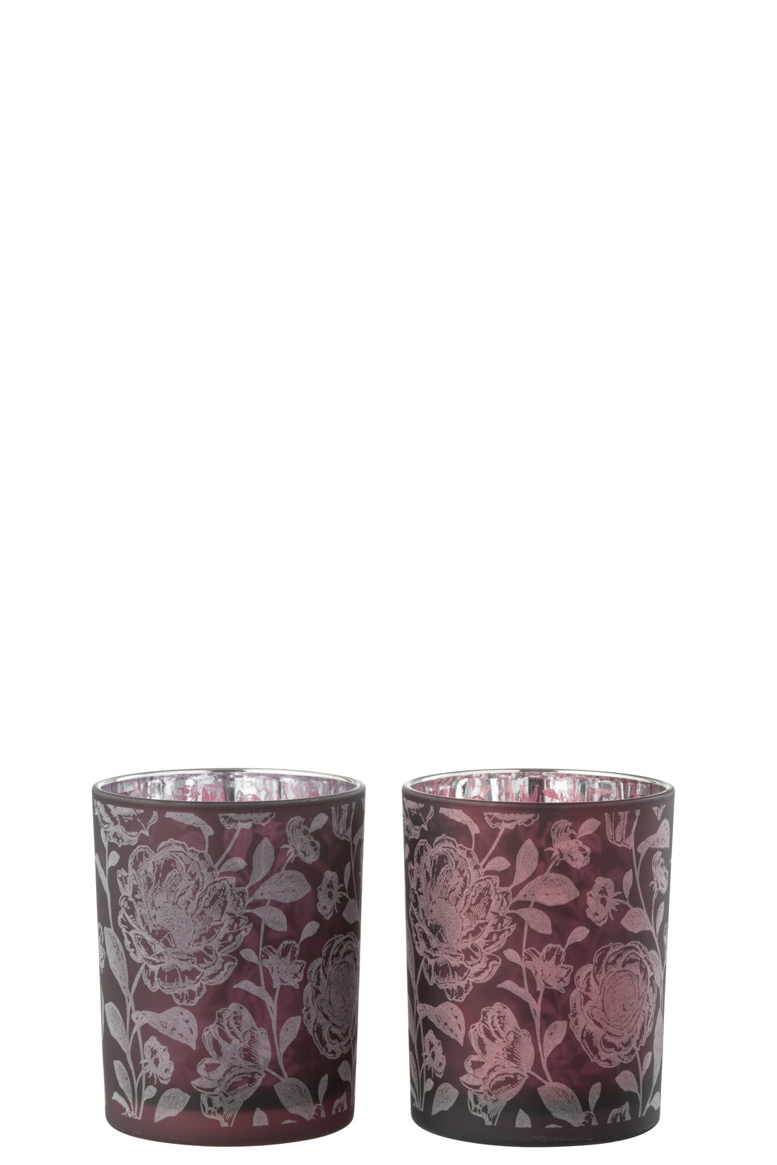 Orkaanbloemen Glasmat Paars Mix/Zilver Medium Assortiment Van 2