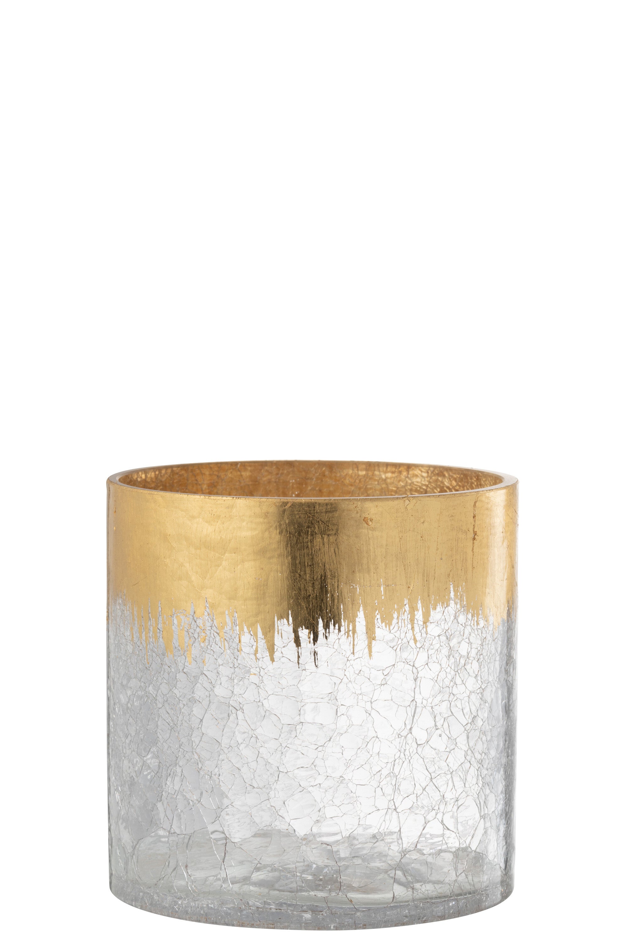 Orkaan Crackle Glas Transparant Goud Groot