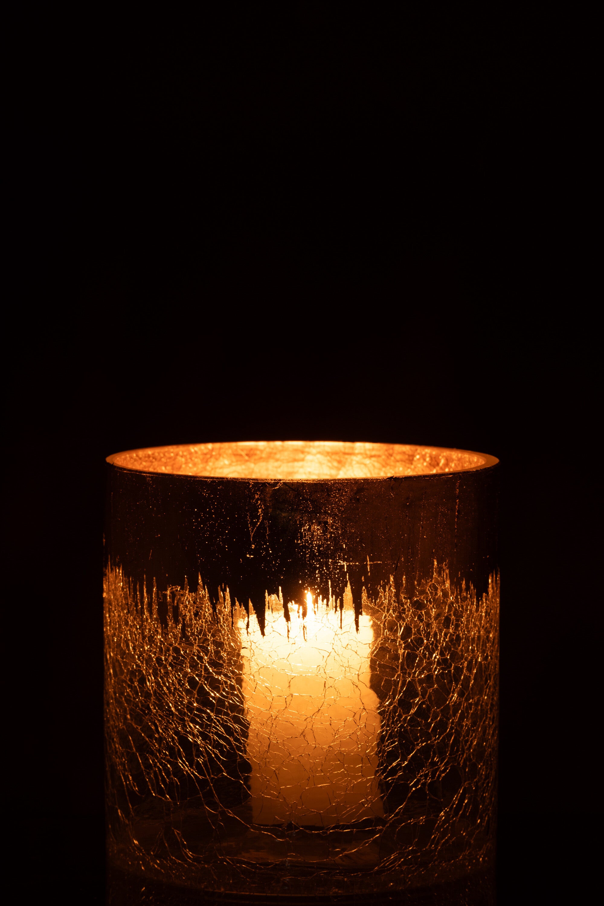 Orkaan Crackle Glas Transparant Goud Groot