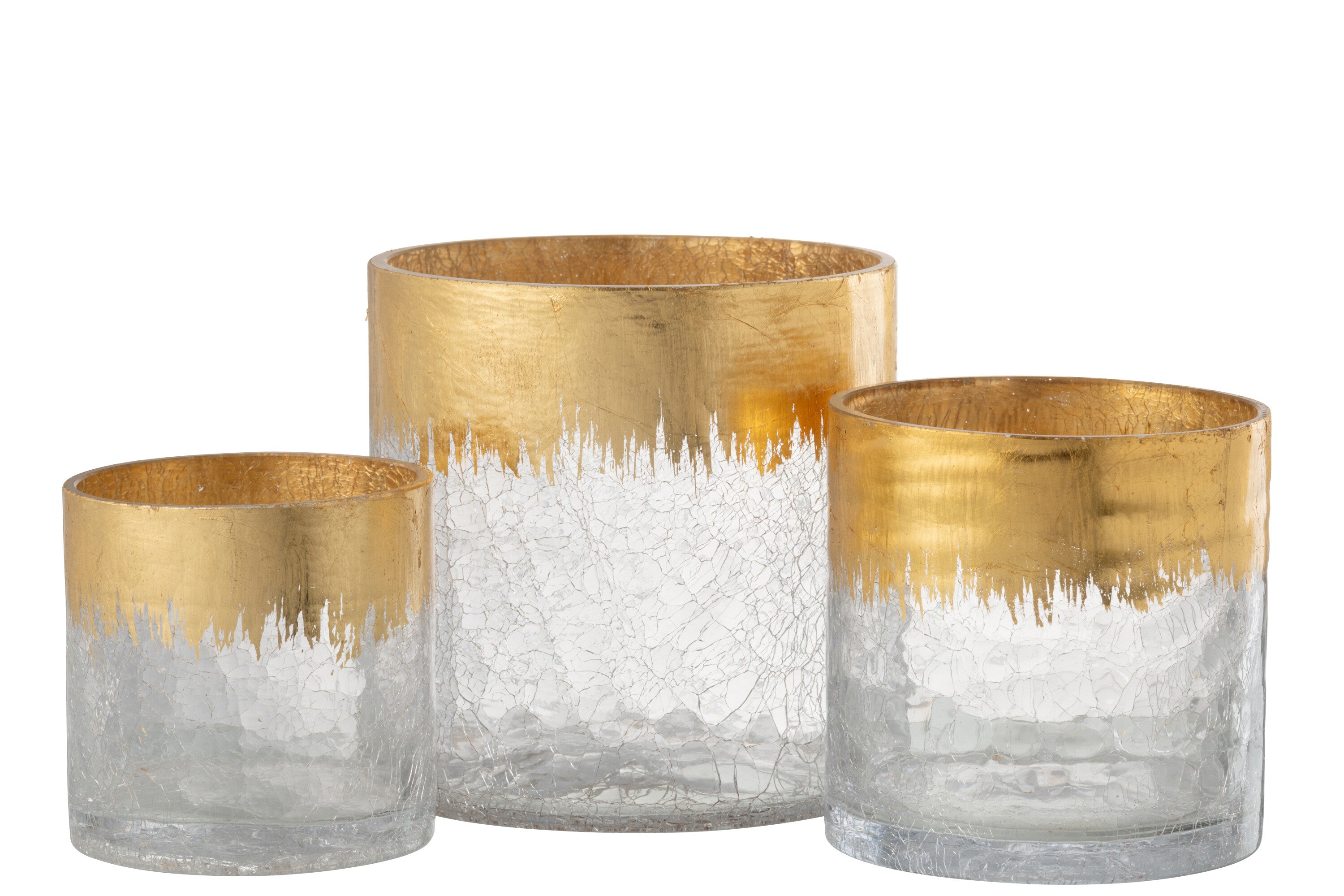 Orkaan Crackle Glas Transparant Goud Groot