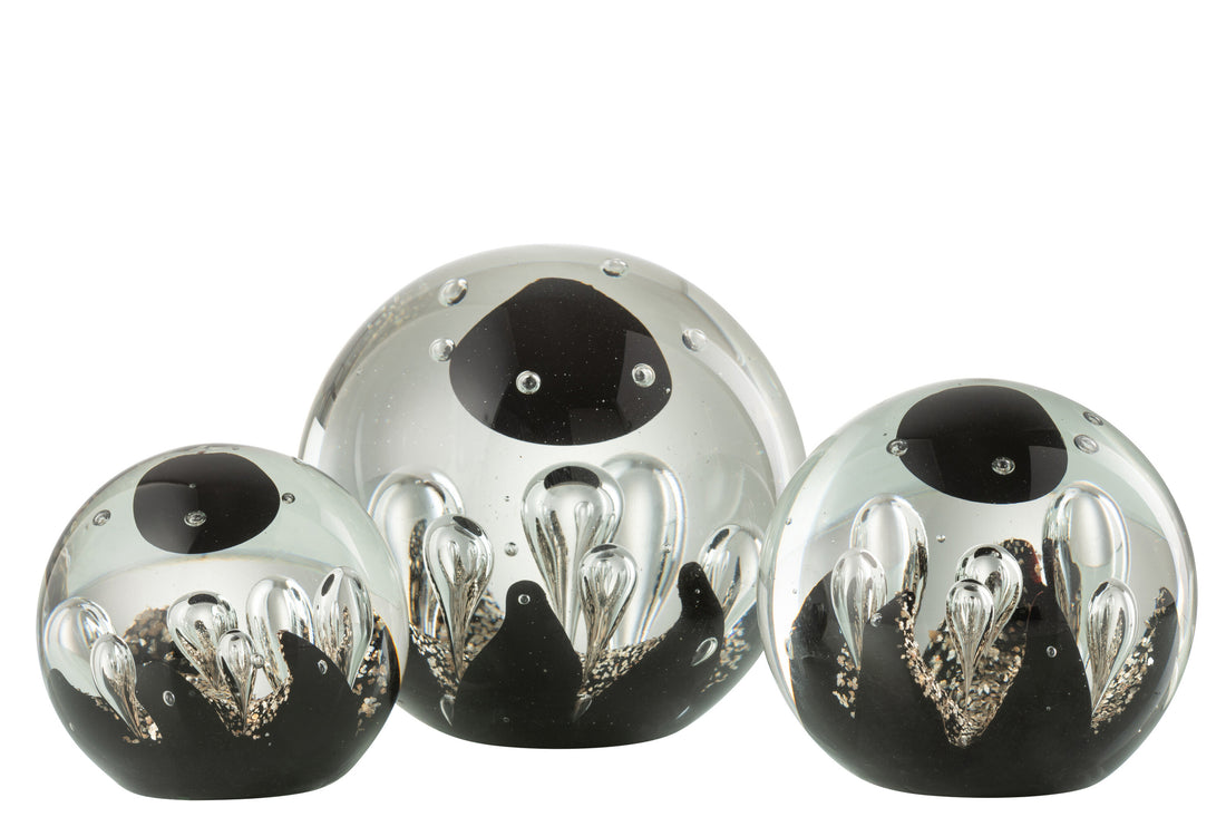 Papiergewicht Magic Glass Goud/Zwart Groot