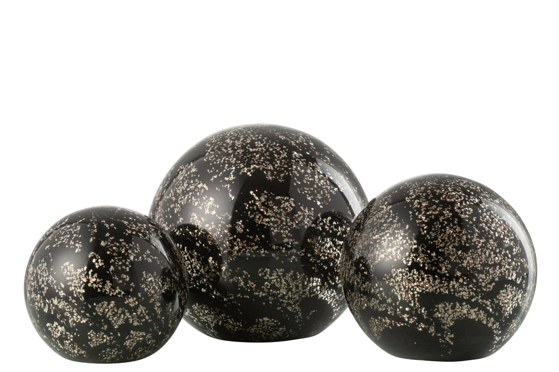 Papiergewicht Stardust Glas Goud/Zwart Groot