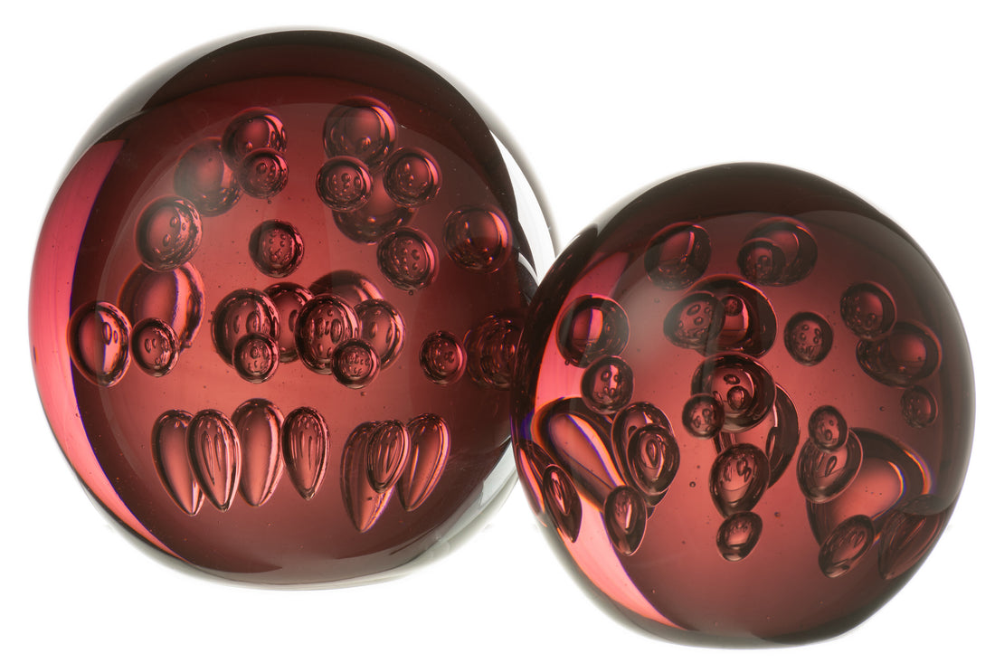 J-Line Presse-papier Bubles Glas Bordeaux Groot