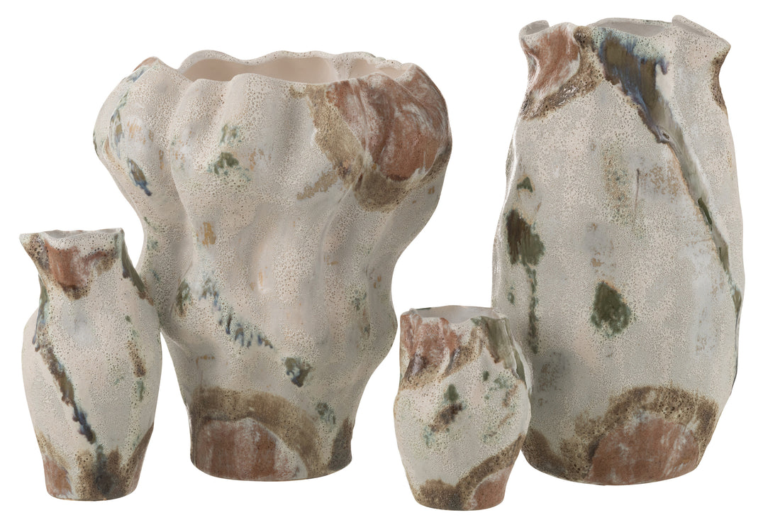 Vaas Maan Textuur Anemoon Klei Gemengd