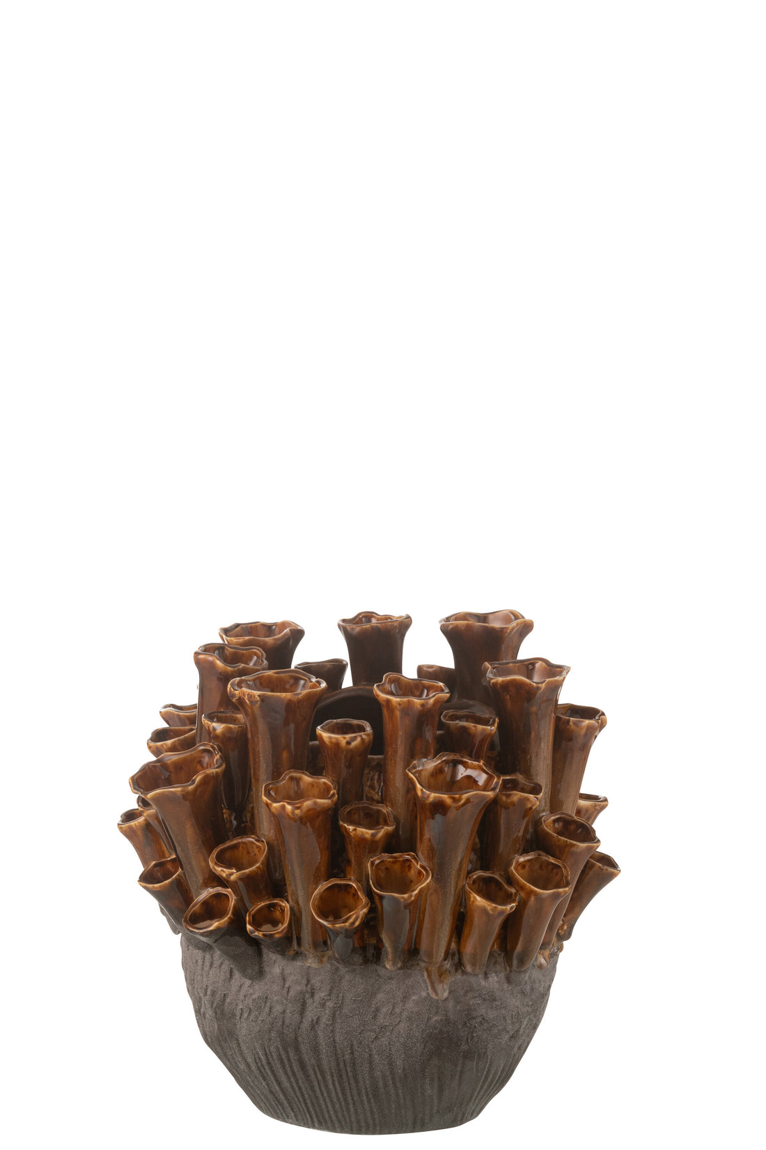 Vaas Anemoon Porselein Bruin/Grijs Klein