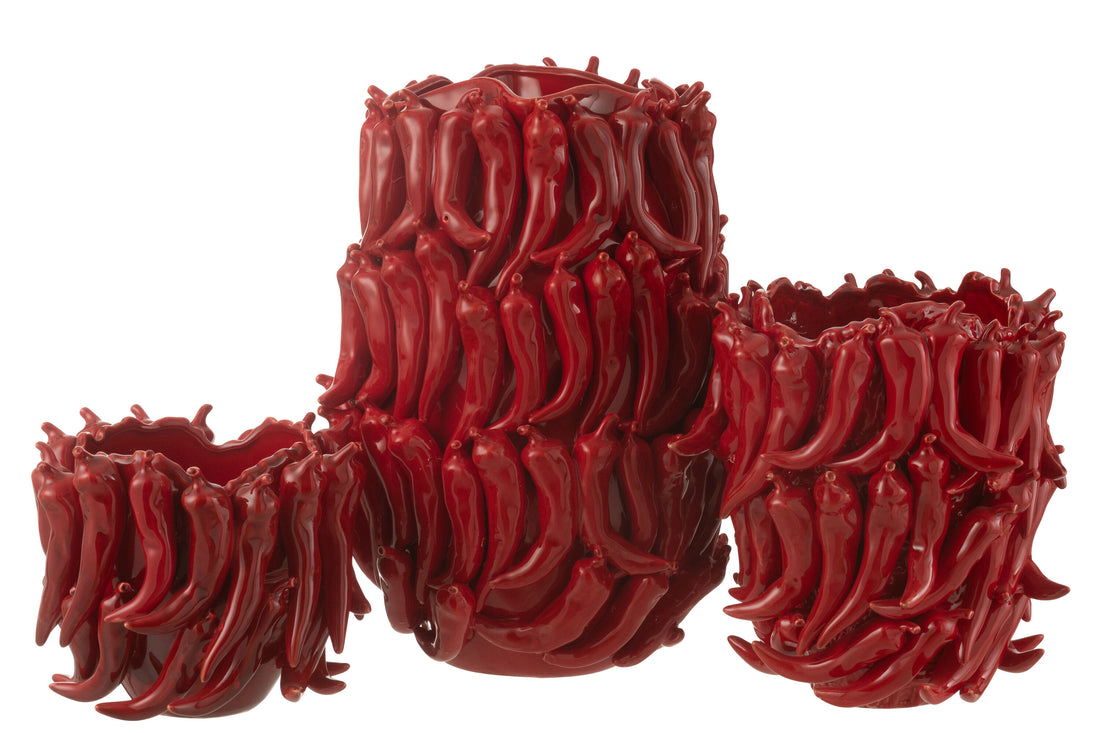 Vaas Pepers Porselein Rood Extra Groot