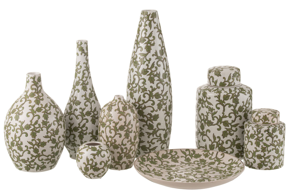 Vaas Yezi Porselein Groen/Wit