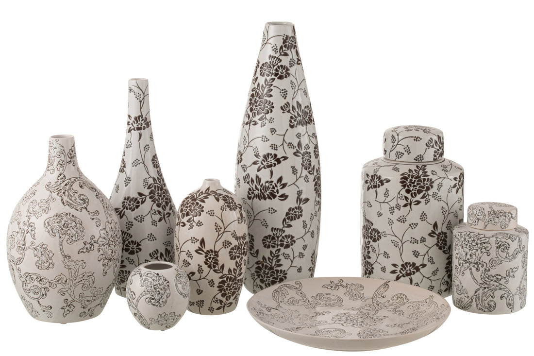 Vaas Zen Porselein Wit/Zwart