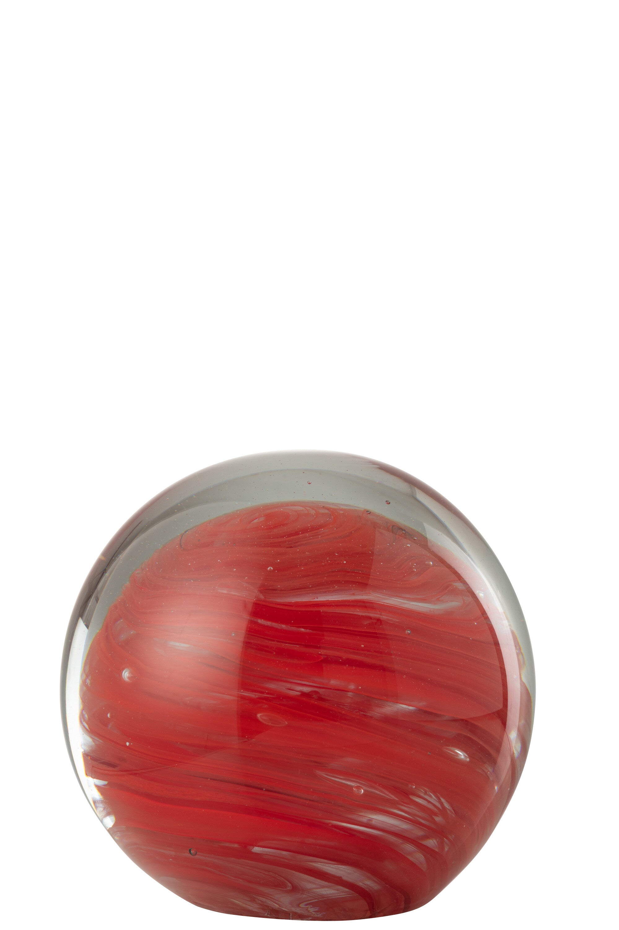Papiergewicht Twister Ronde Glas Rood Groot