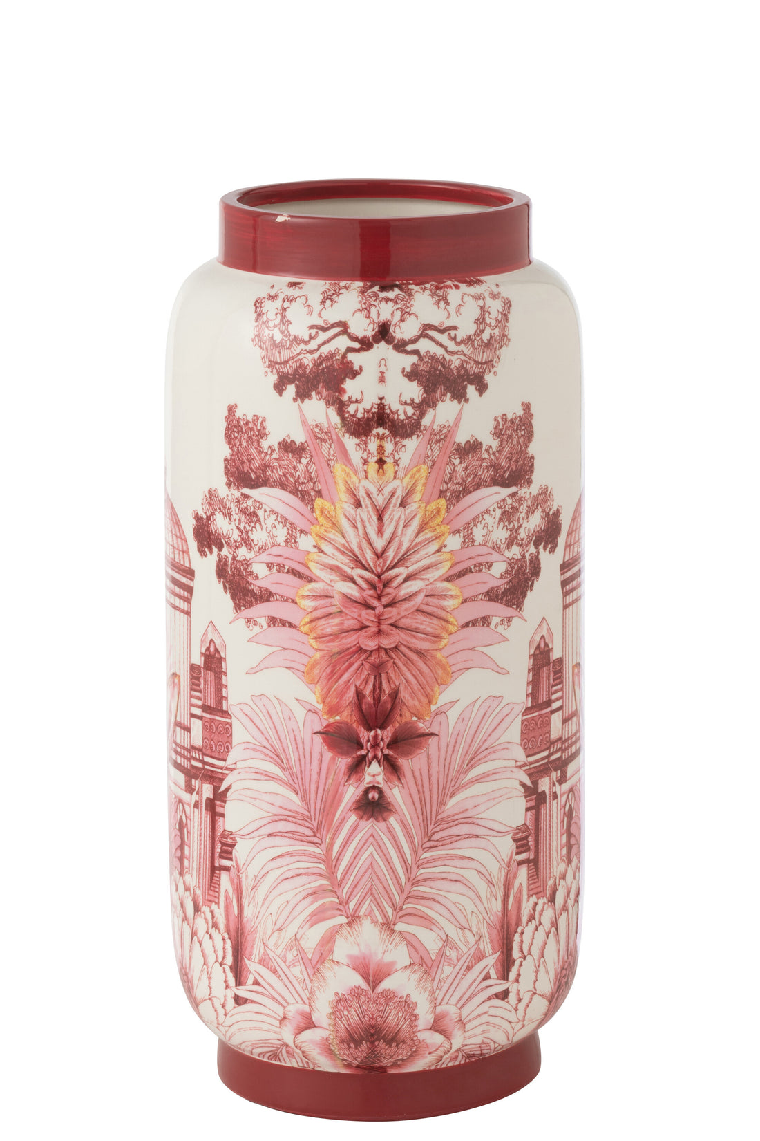 Vaas Moriko Porselein Rood/Wit