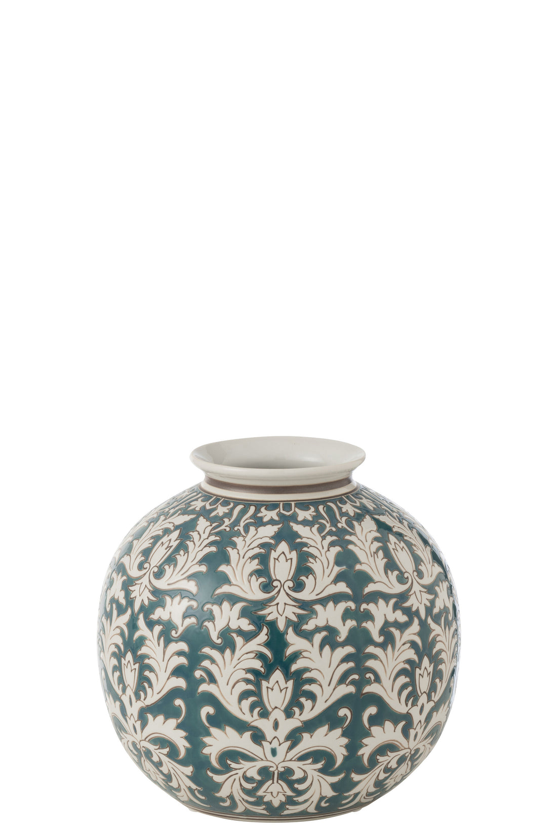 Vaas Victoria rond porselein groen/wit