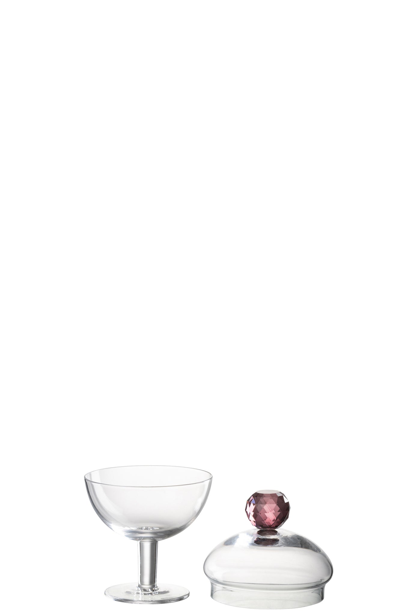 Opslagpot Diamant Kristalglas Transparant/Roze Klein