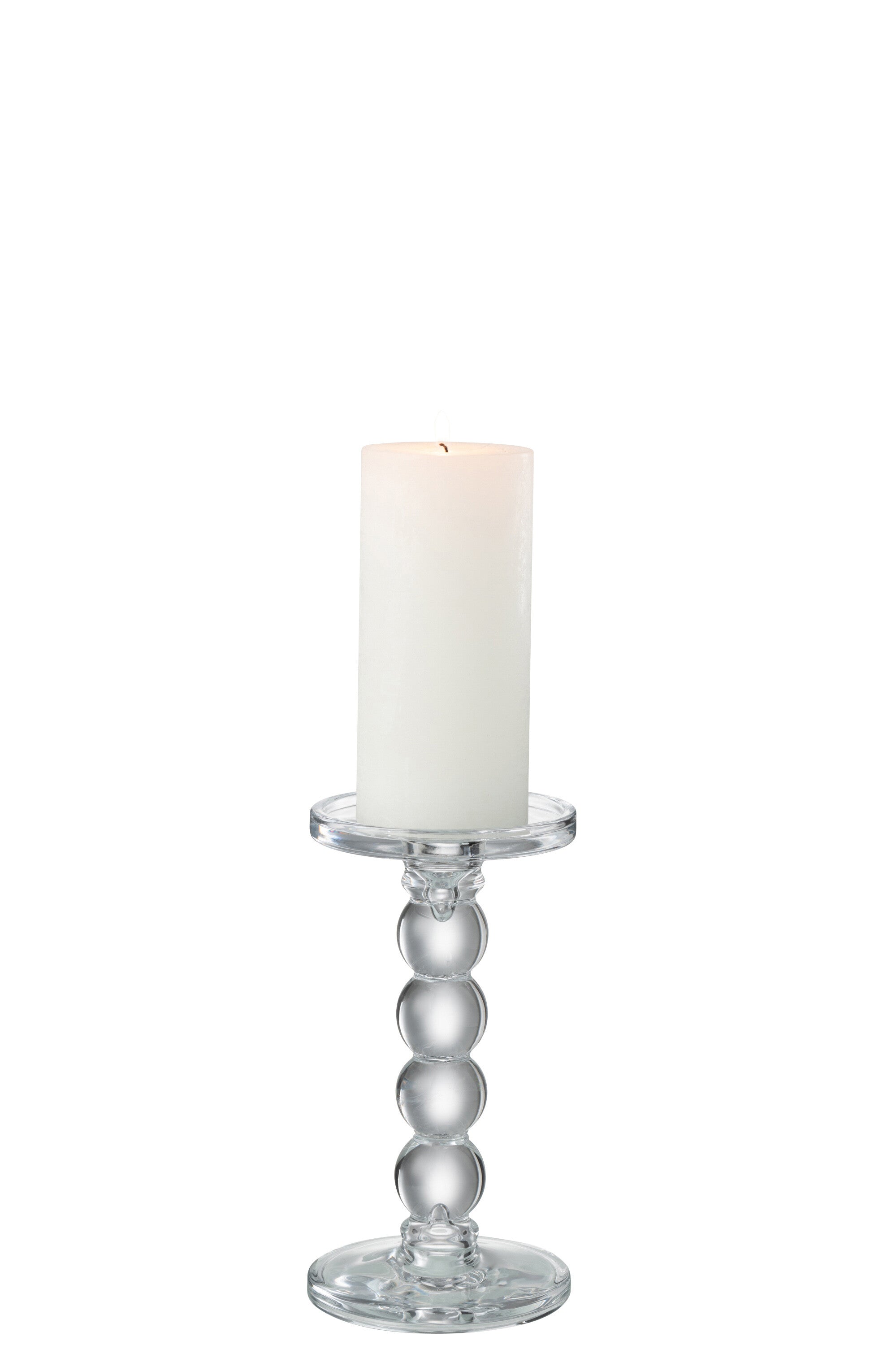 Kaarsenhouder Druppels Glas Transparant Medium