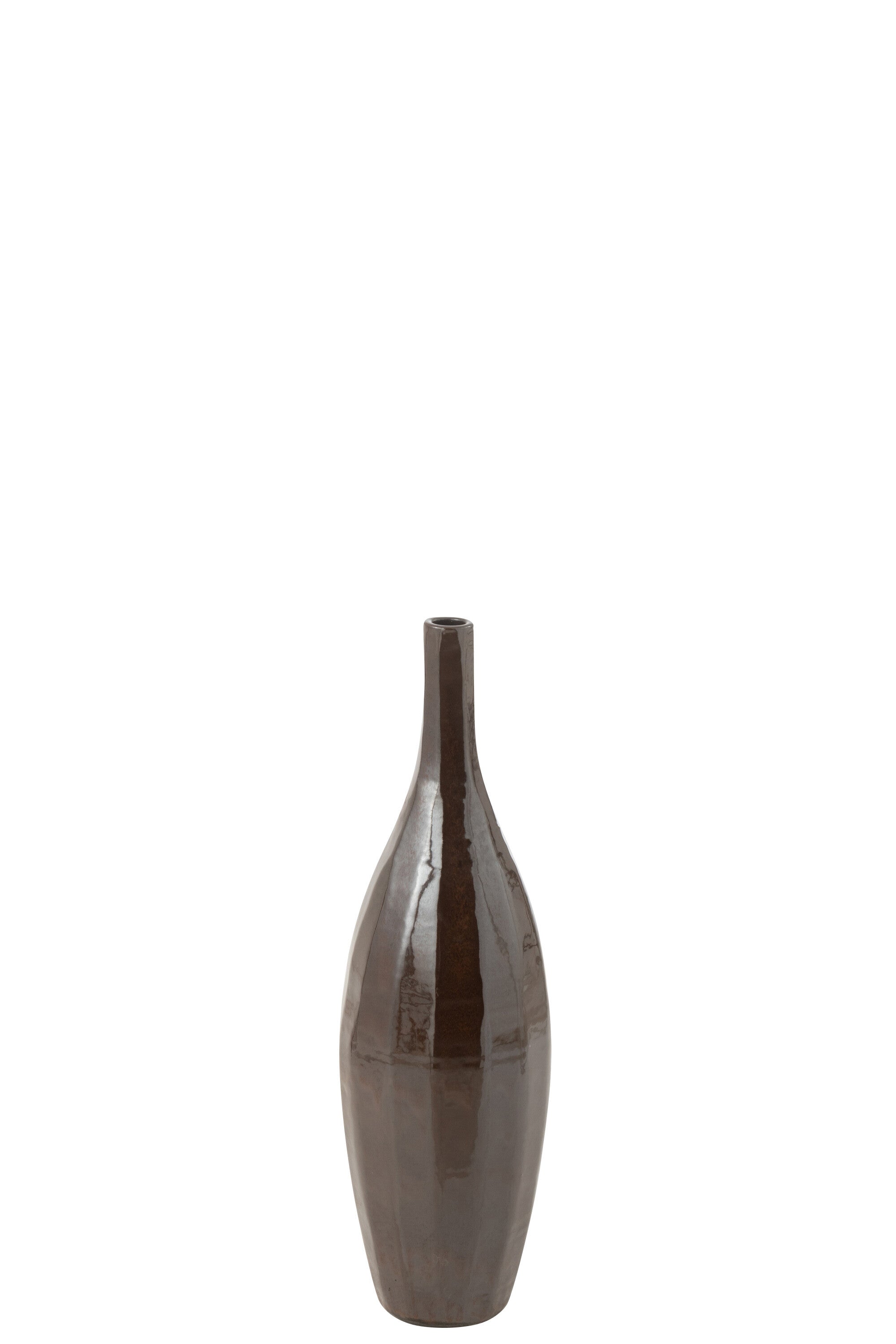 J-Line Vaas Fles Terra Blinkend Bruin Small