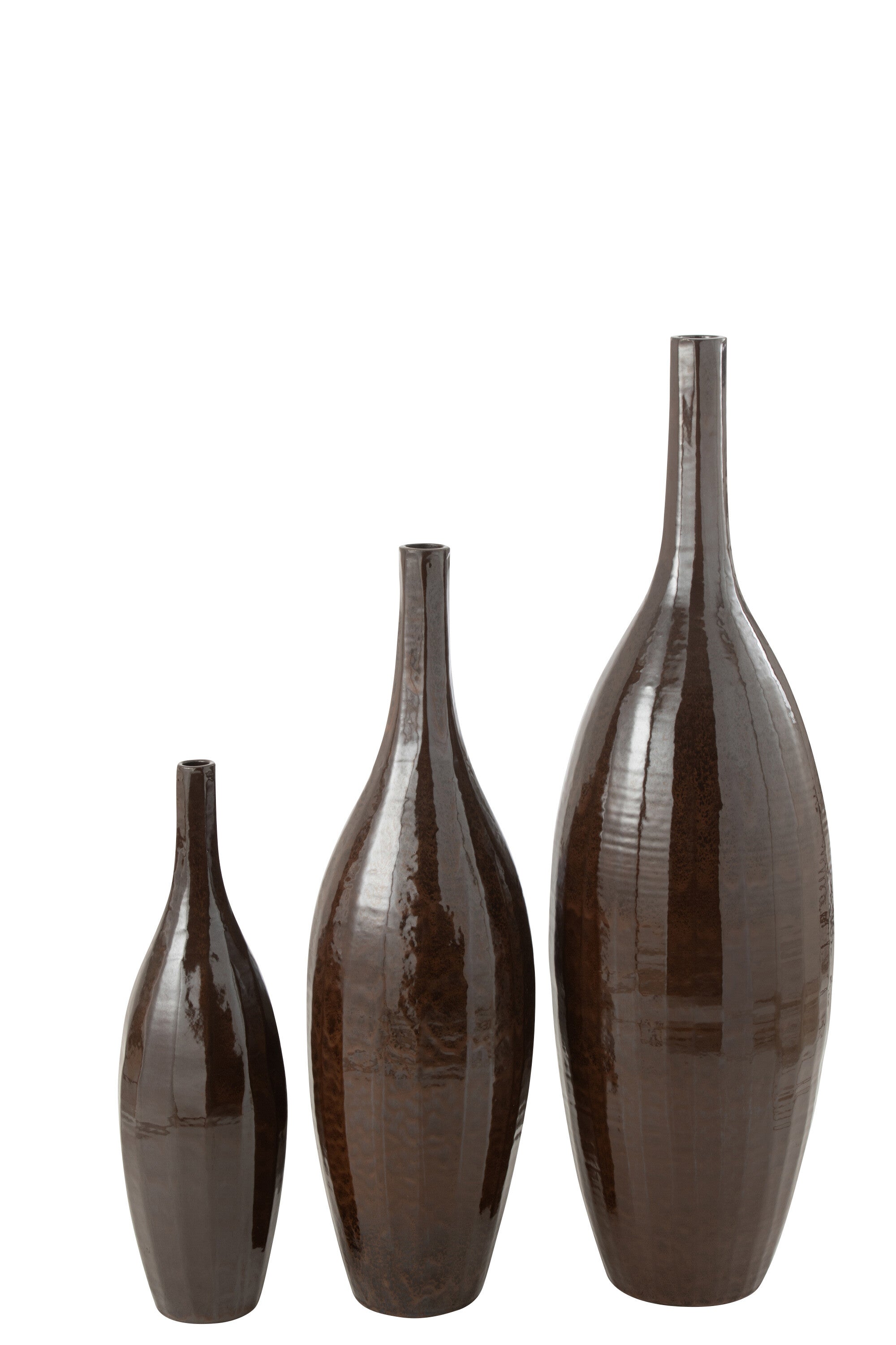 J-Line Vaas Fles Terra Blinkend Bruin Large