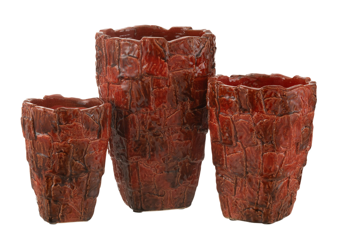 Vaas Akane Keramiek Rood Groot