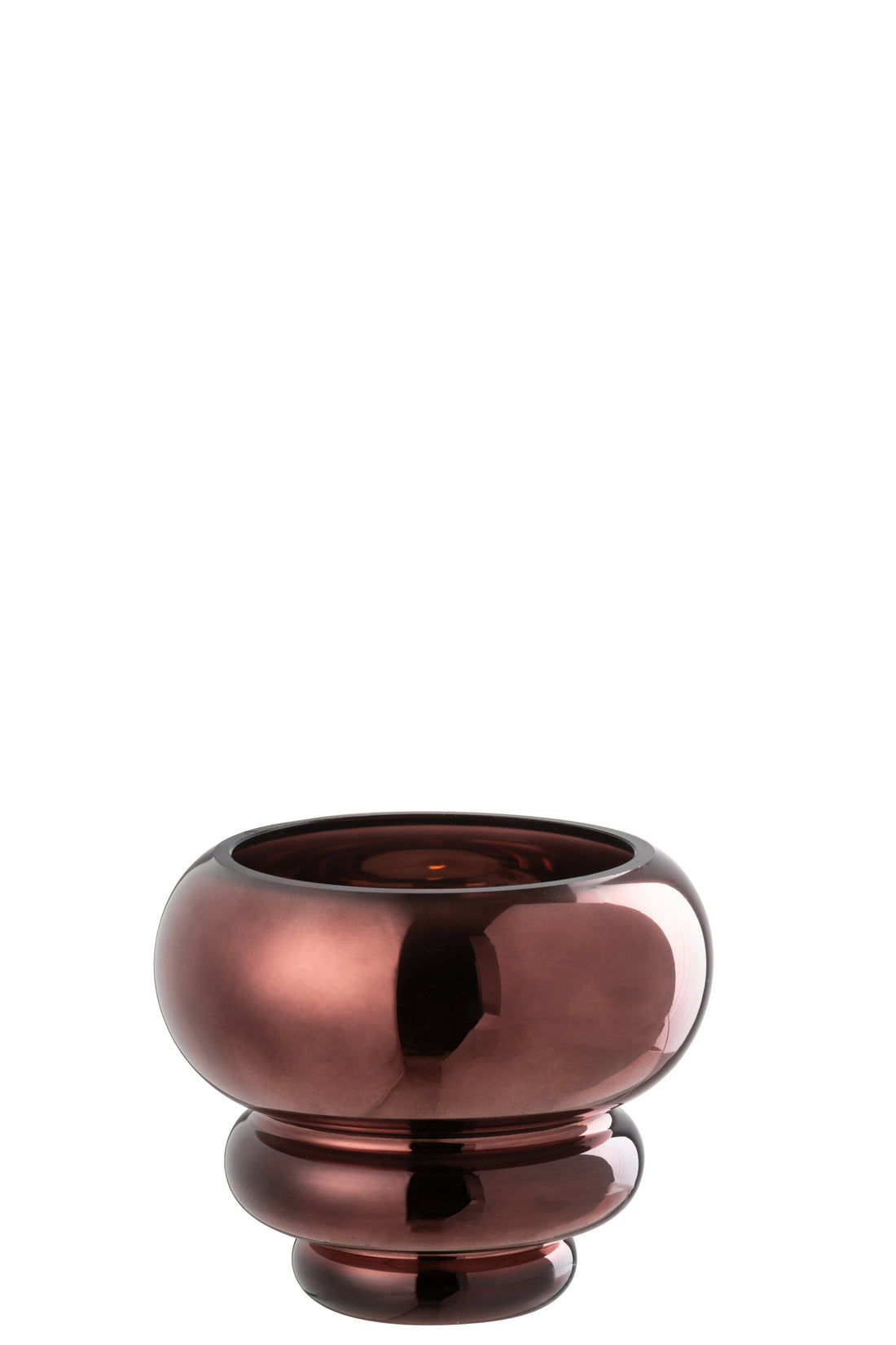 J-Line Theelichthouder/Vaas Julia Glas Pruim