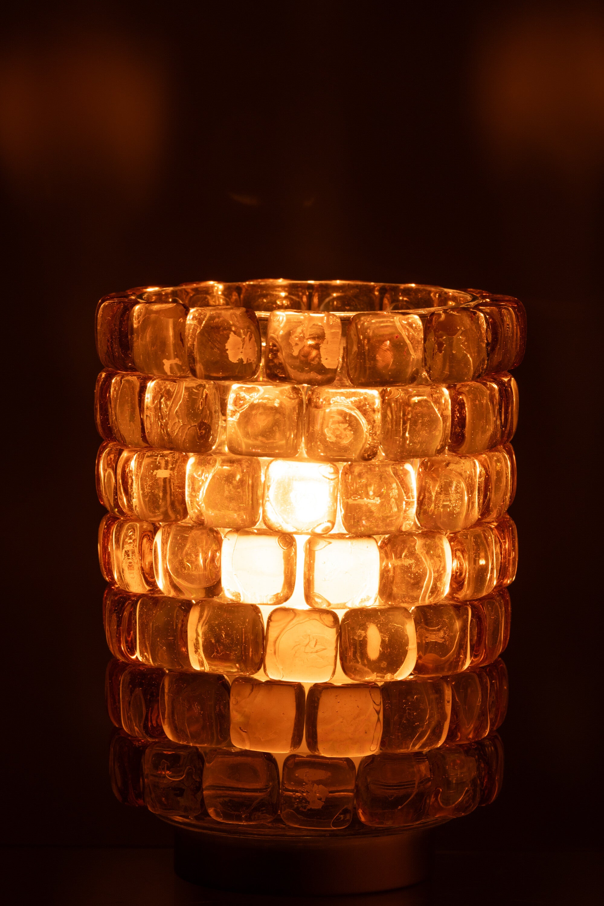 Hurricane Vierkante Mozaïekglas Cognac Groot