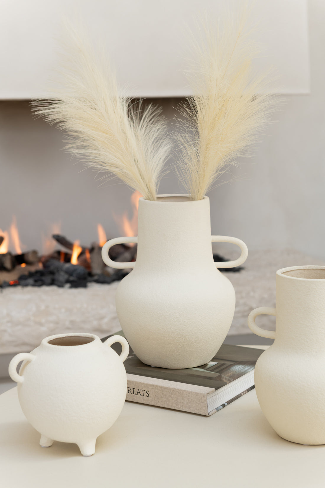 Vaas Kan 2 Handvatten Steengoed Beige Klein