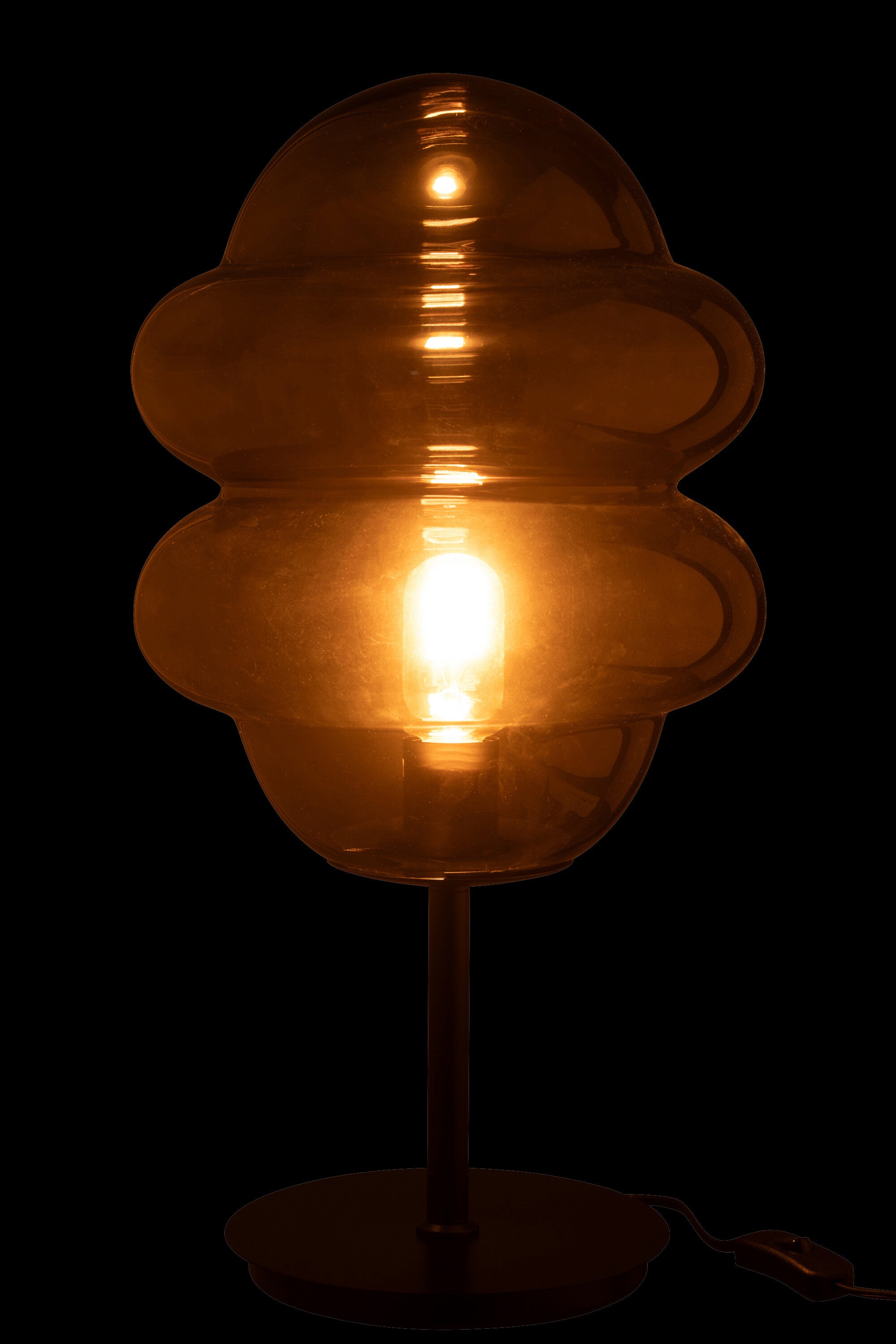 J-Line Tafellamp Honinglepel Glas Grijs