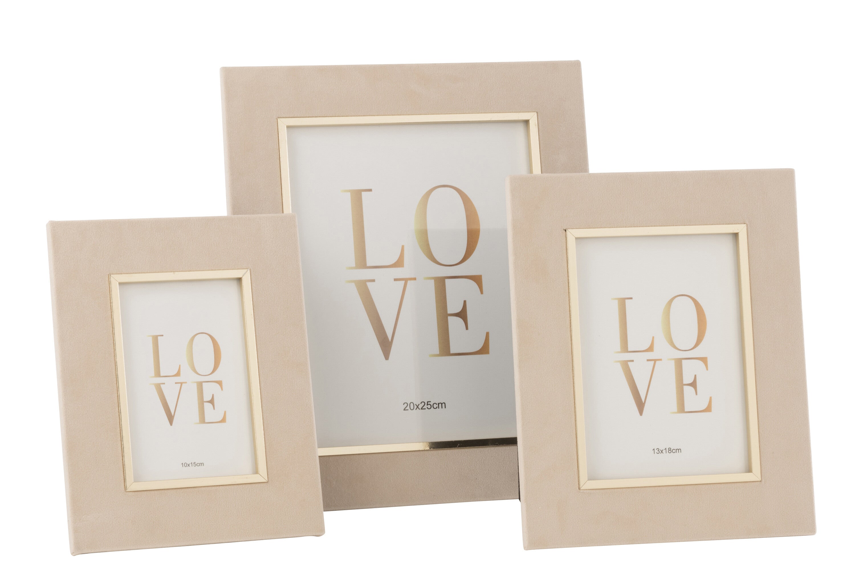 Fotolijst Dita Velvet Beige Groot