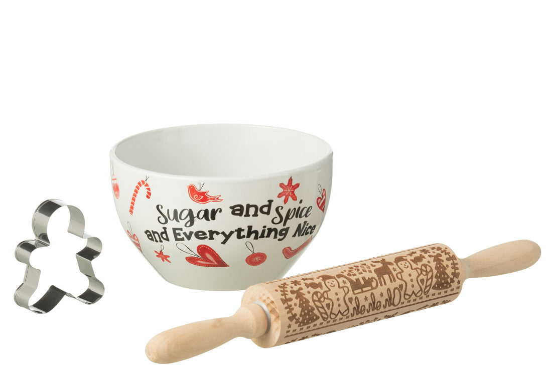 Bakkerijset Peperkoek Keramiek Rood