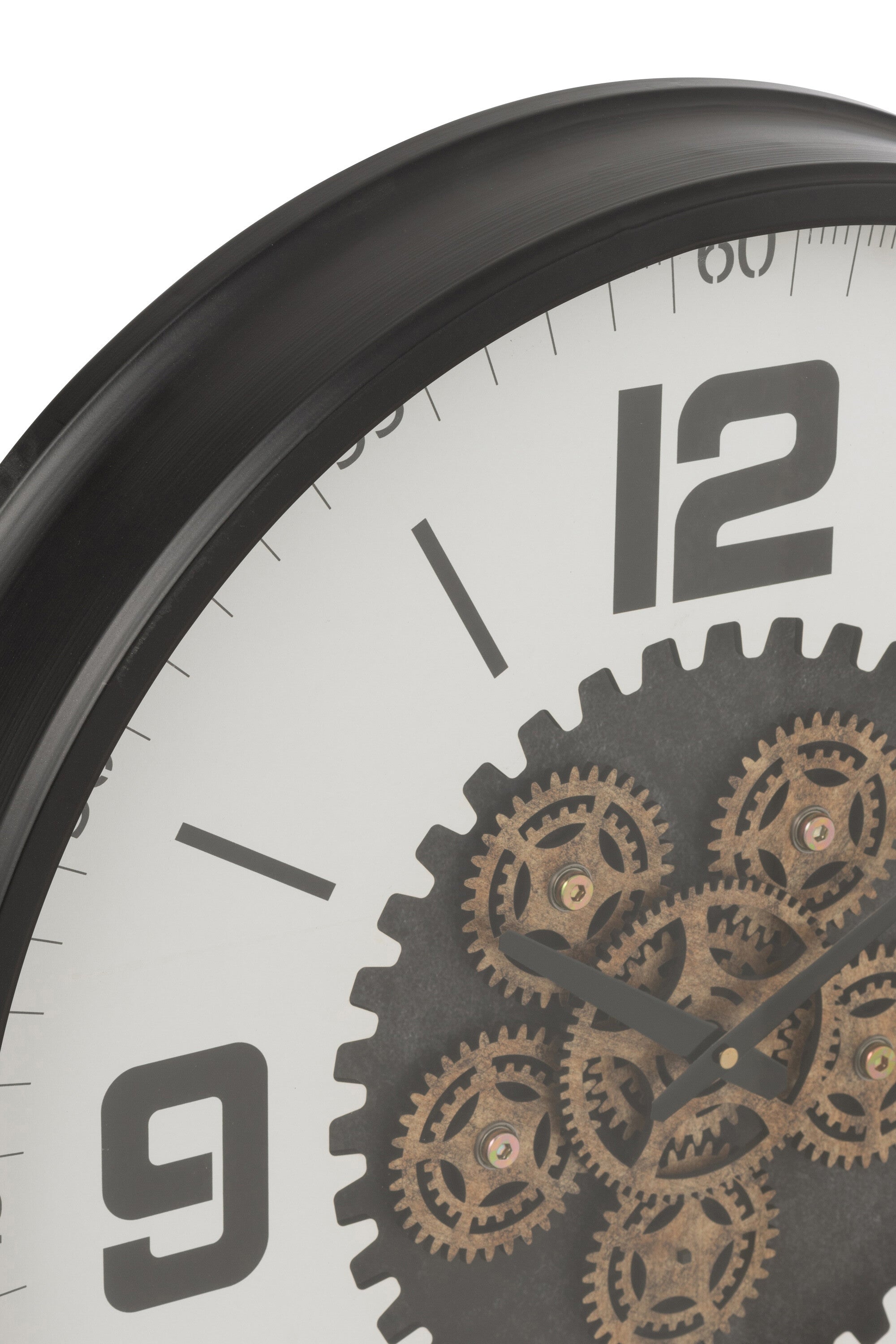 Klok Holle Tandwielen Mdf Zwart/Wit Groot