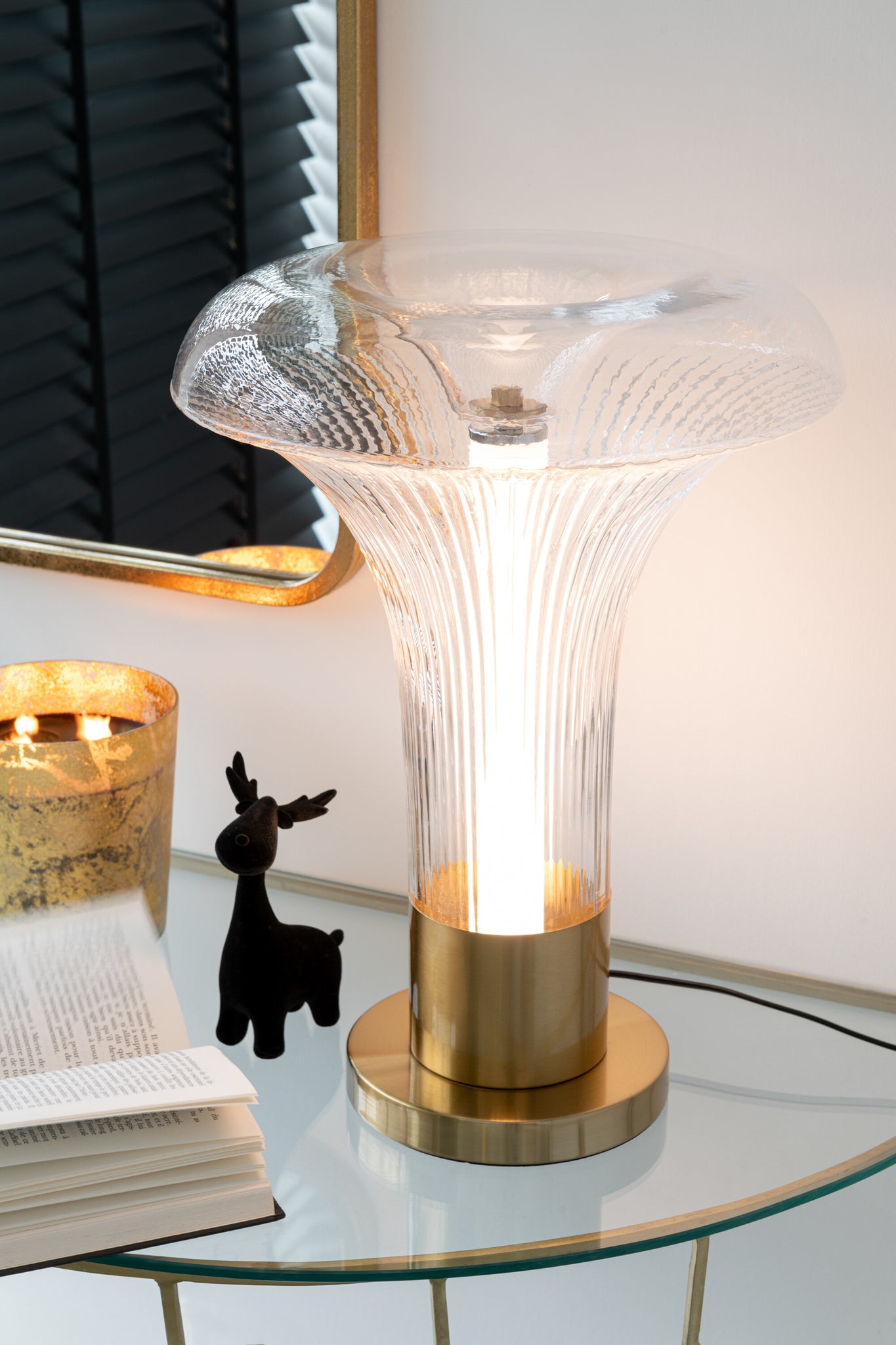 Tafellamp LED Goud Metaal/Glas Transparant