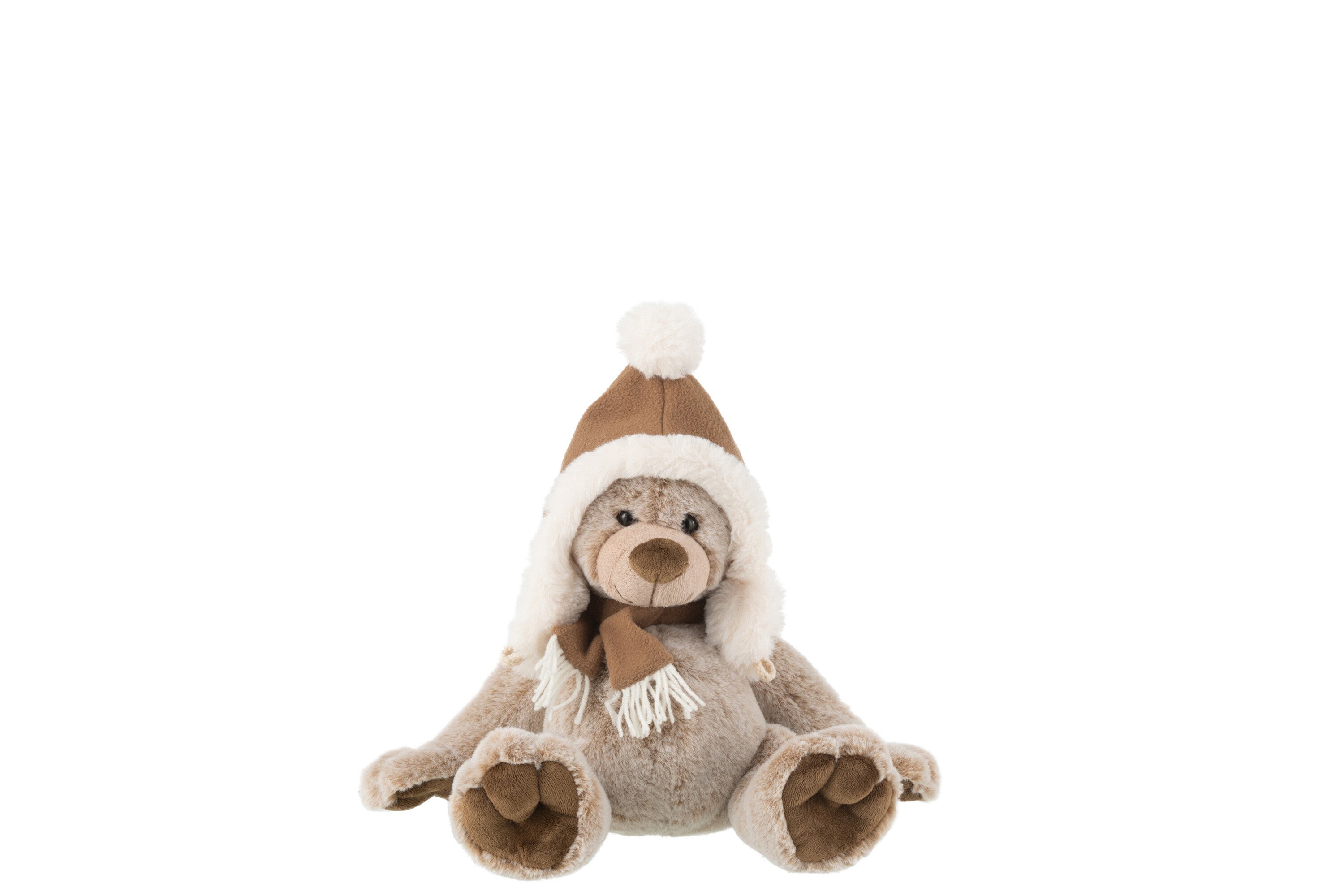 Beer+Hoed Pluche Polyester Bruin Klein