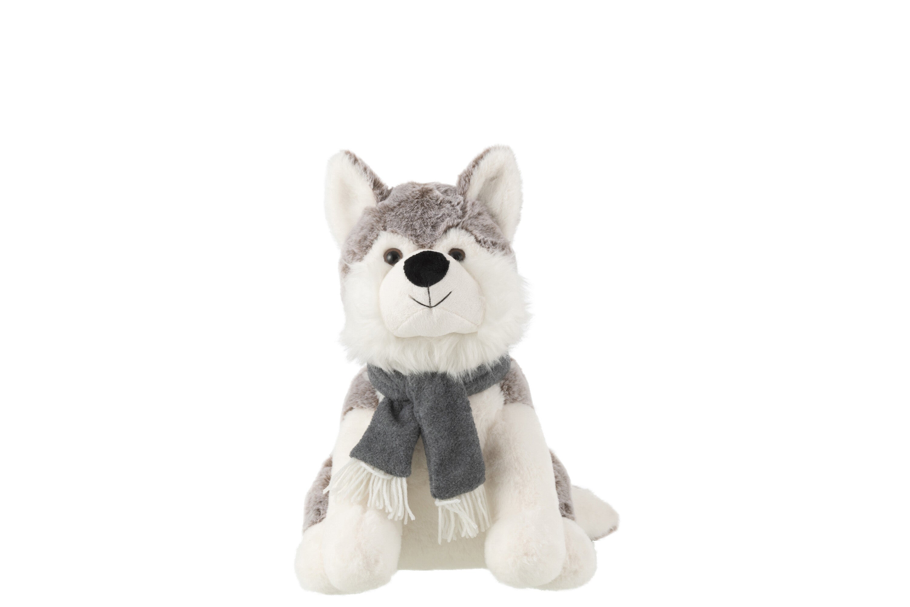 Husky+sjaal pluche polyester grijs groot