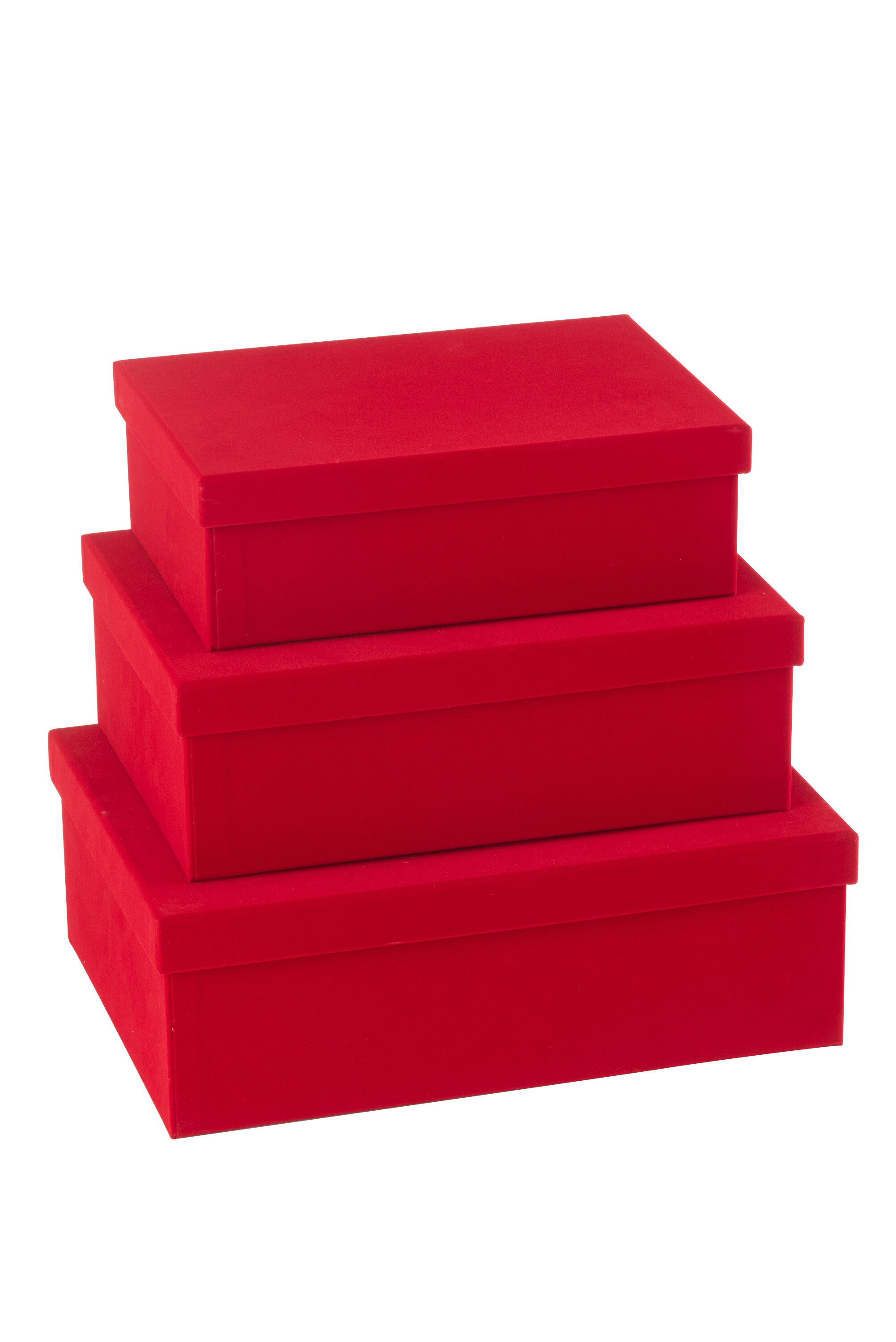 Set van 3 dozen rechthoekig fluweelpapier rood
