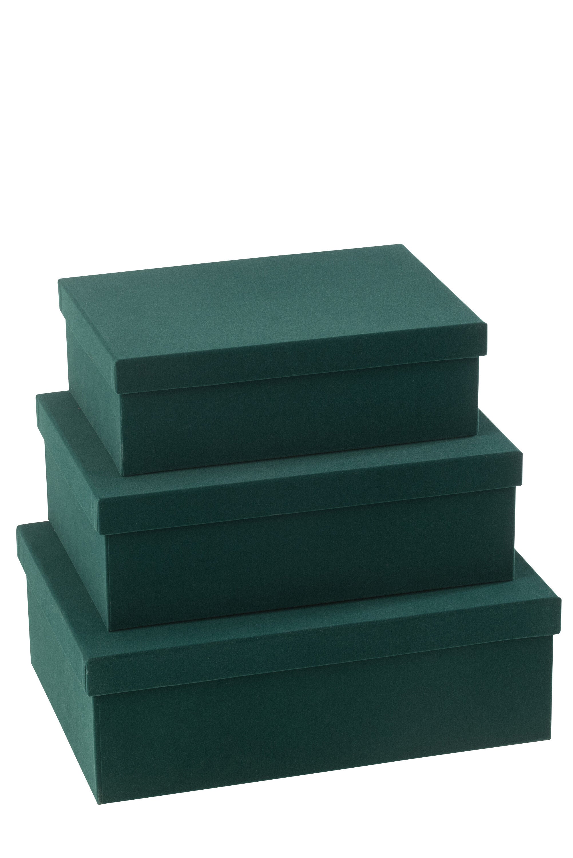 Set van 3 dozen rechthoekig fluweelpapier groen