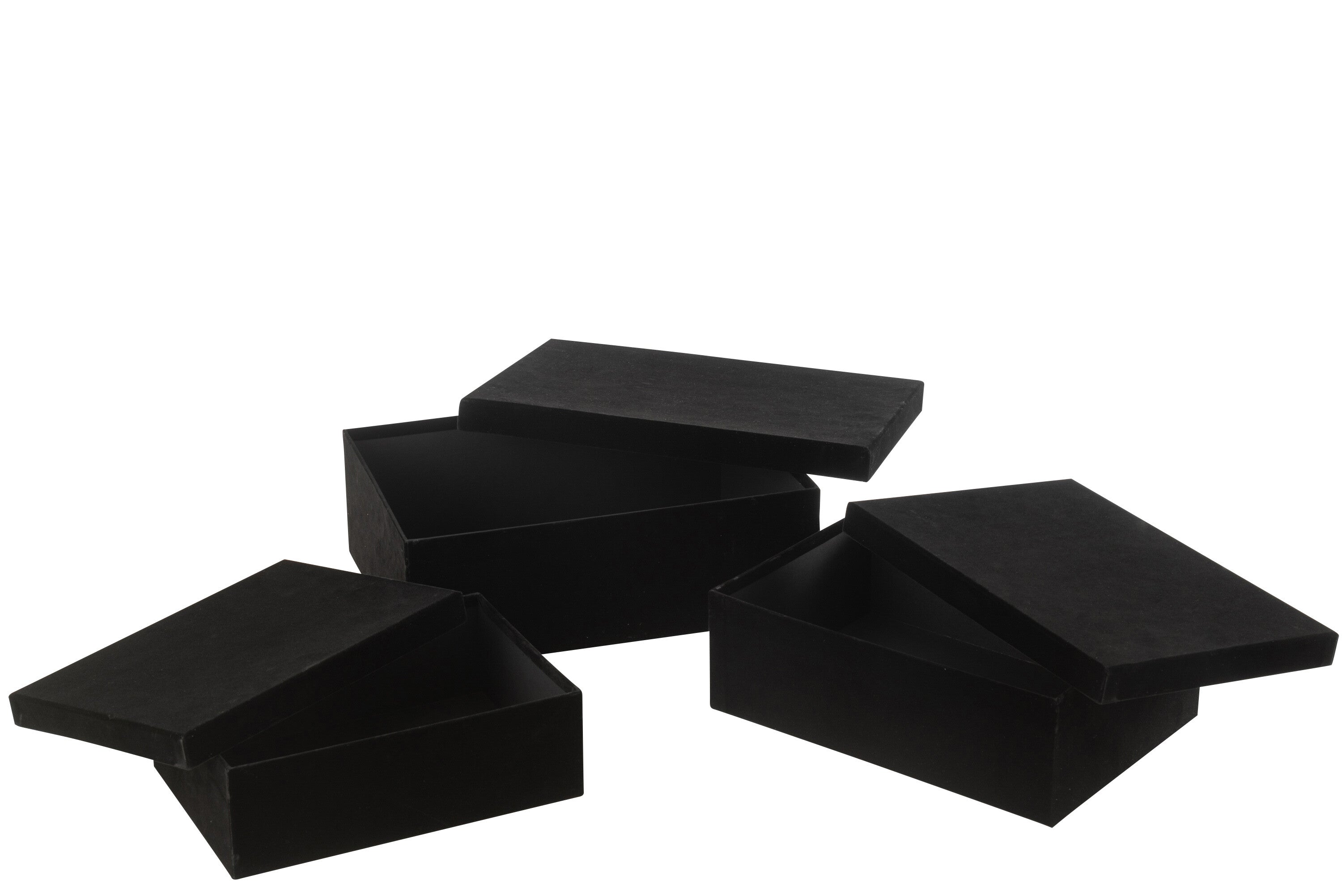 Set van 3 dozen rechthoekig fluweelpapier zwart