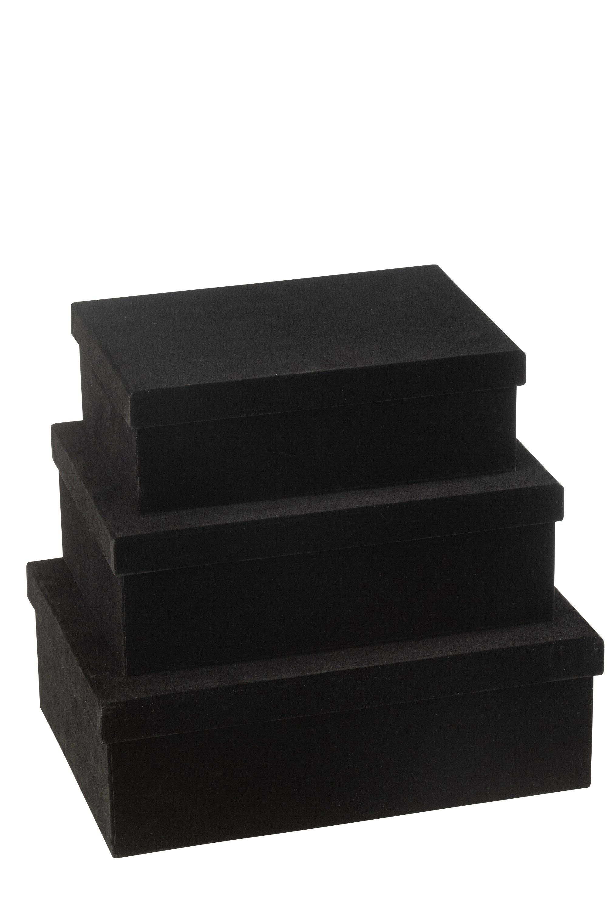 Set van 3 dozen rechthoekig fluweelpapier zwart