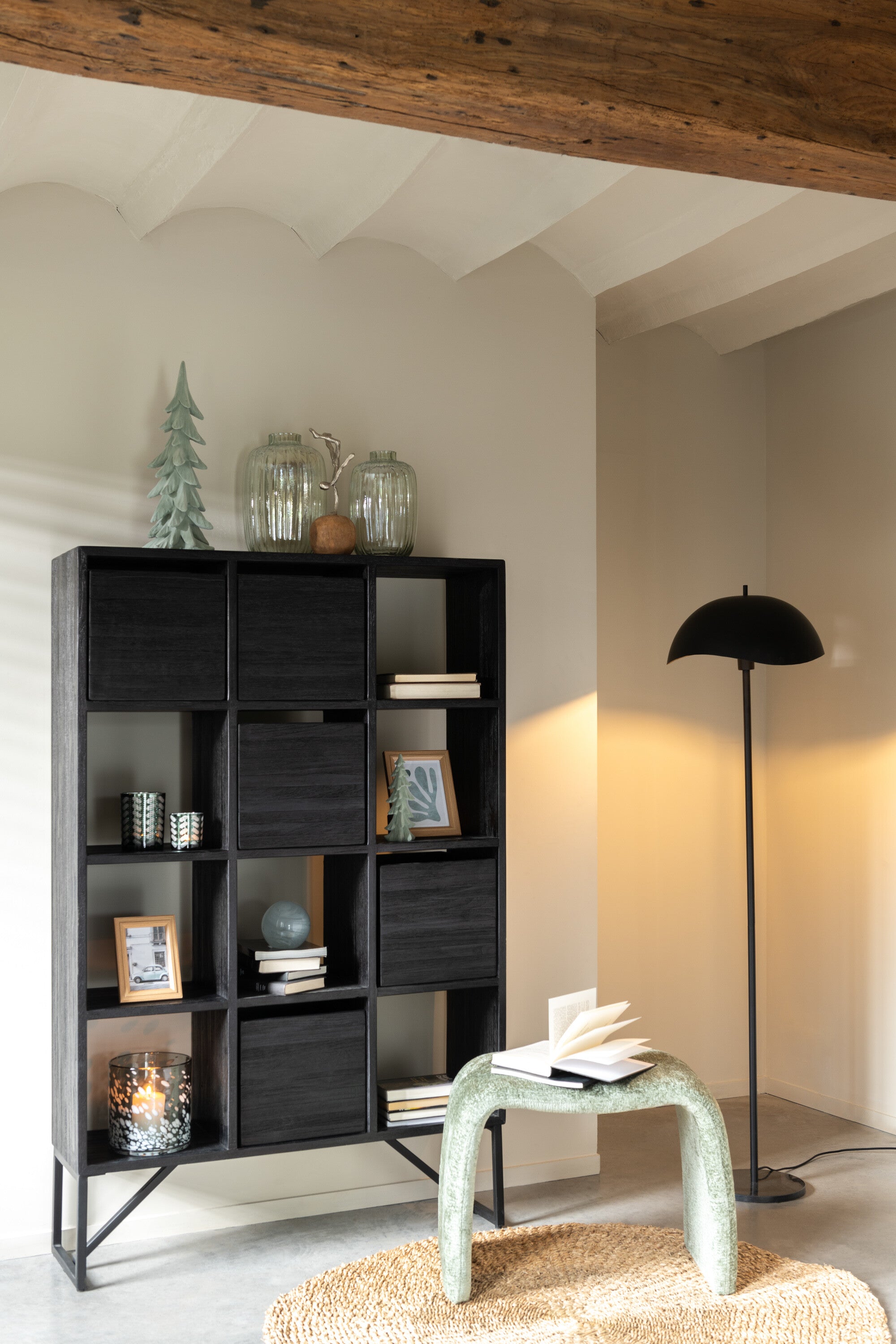 J-Line Kruk N Shape Textiel Muntgroen