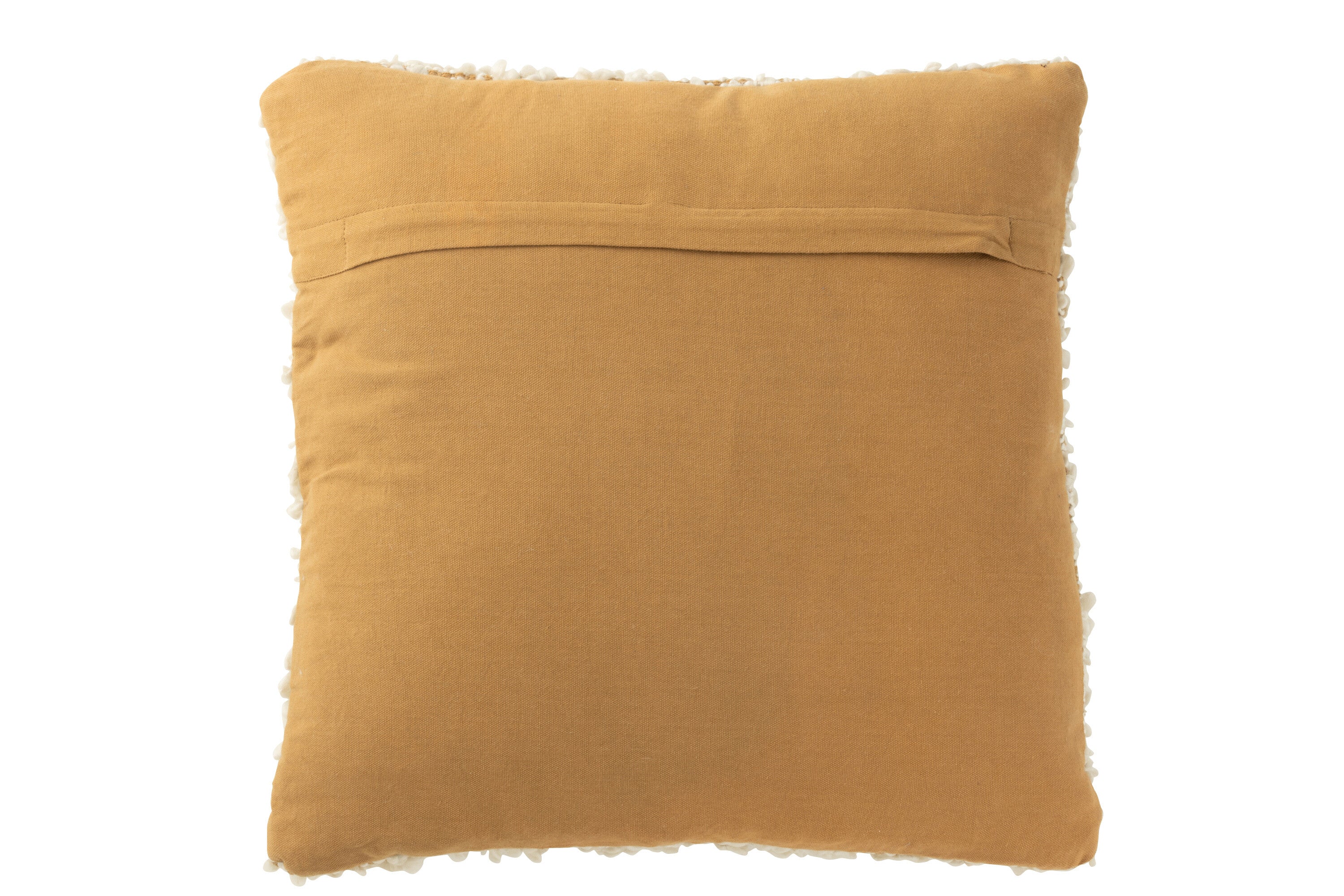 J-Line Kussen Vierkant Boucl - Katoen/Polyester Camel/Crème