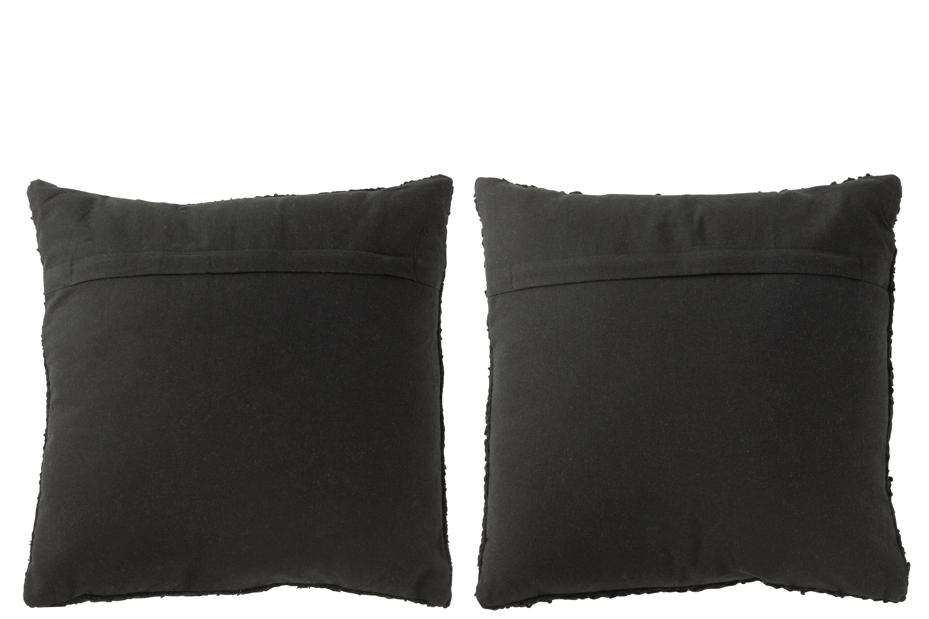 Kussen Vierkant Los/Strak Geweven Katoen Zwart Assortiment Van 2