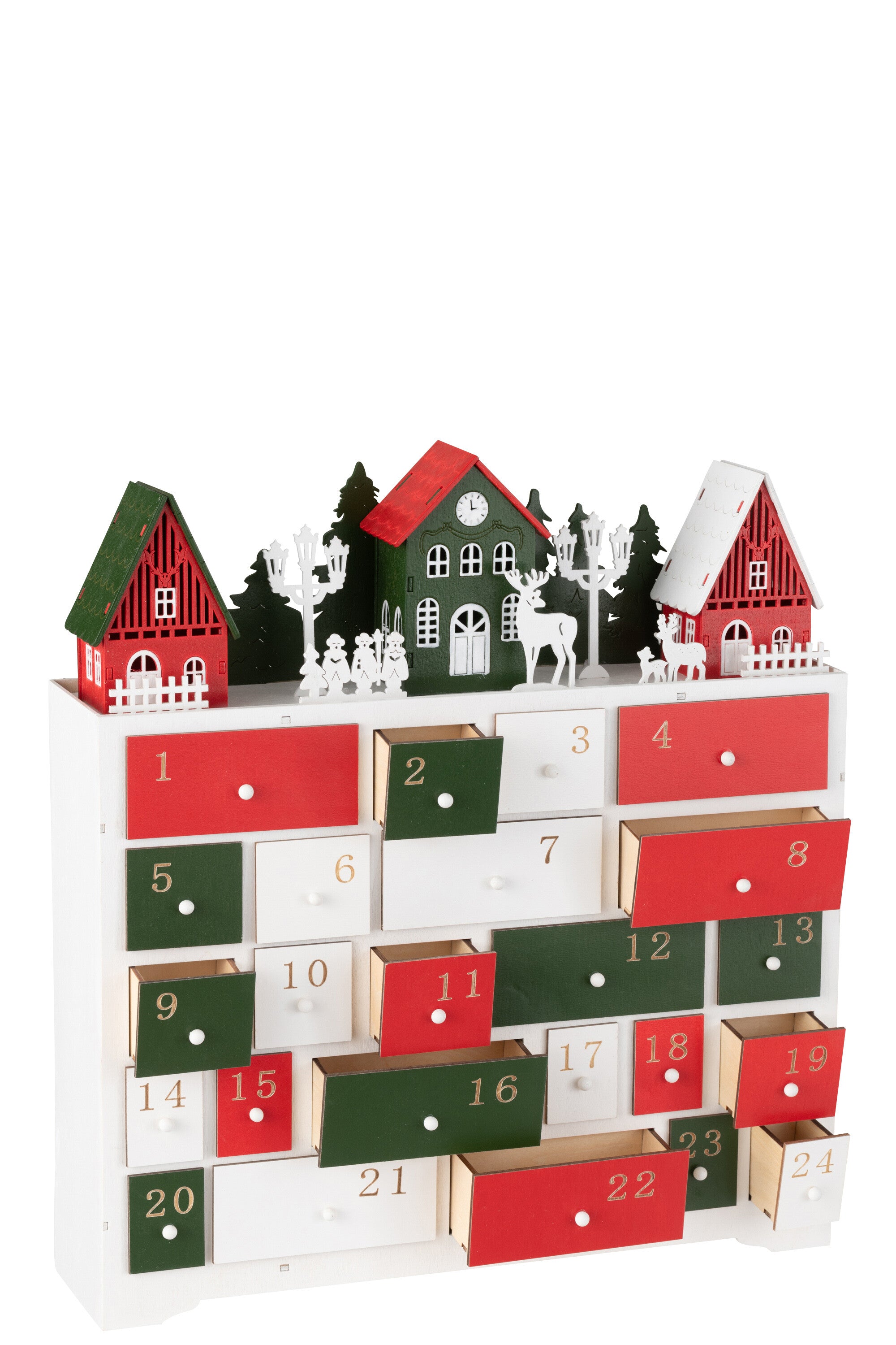 Deco Winter Led Kast + Huizen Hout Mix