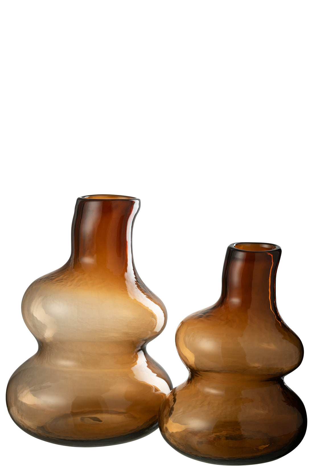 J-Line Vaas Fles Glas Bruin Large