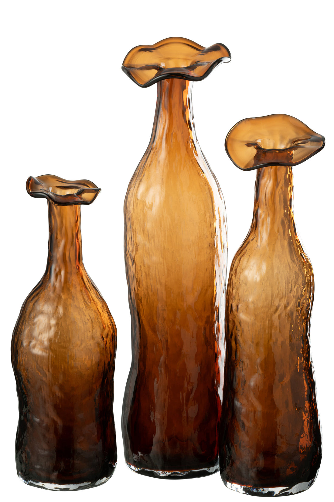 Vaas Bloeiend Glas Bruin Groot