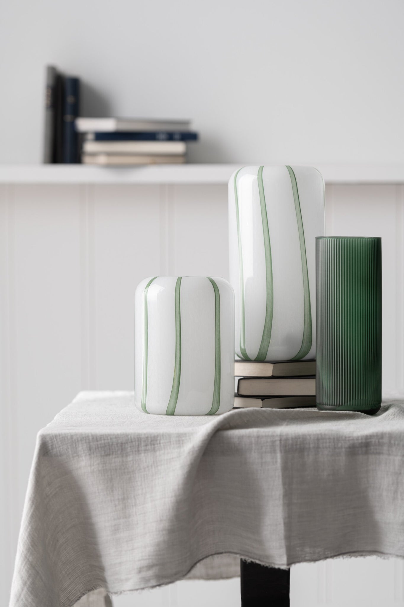 Vaas Mimi Glas Wit/Groen Klein
